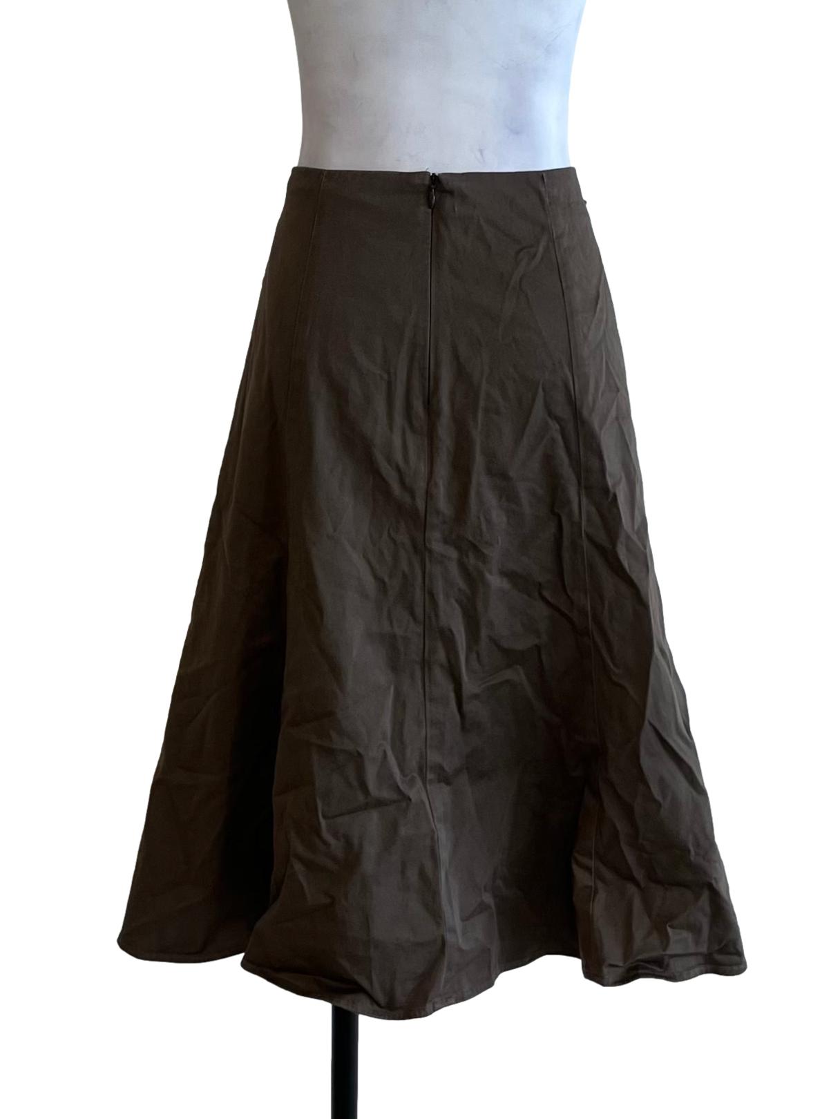 Cedar Brown High-Waisted A-Line Skirt