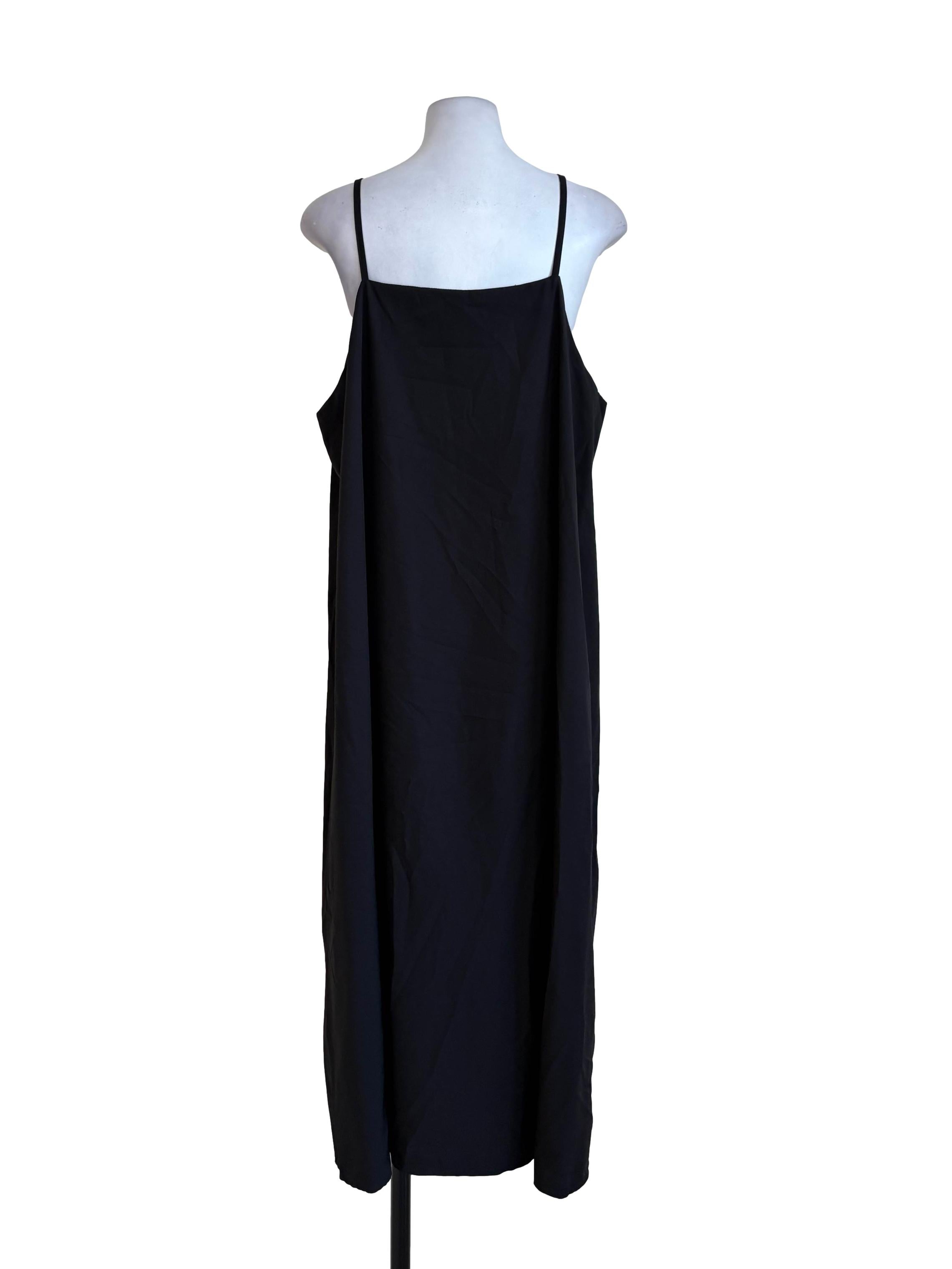 Black Satin Slip Dress