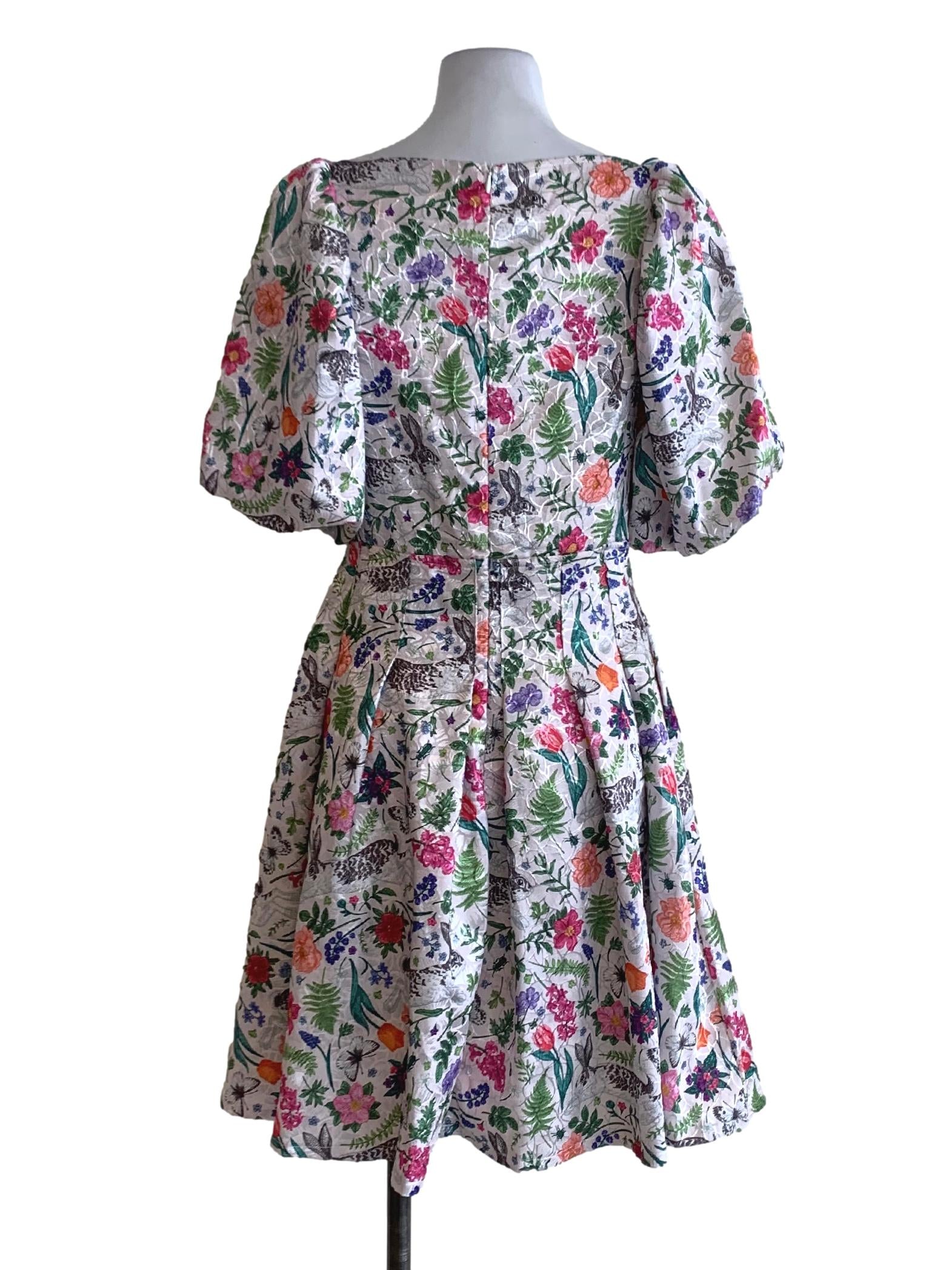 White Floral Empire Dress