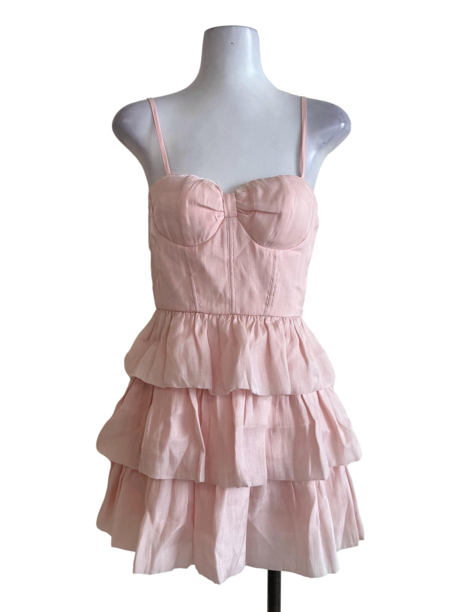 Sheer Peach Layered Dress