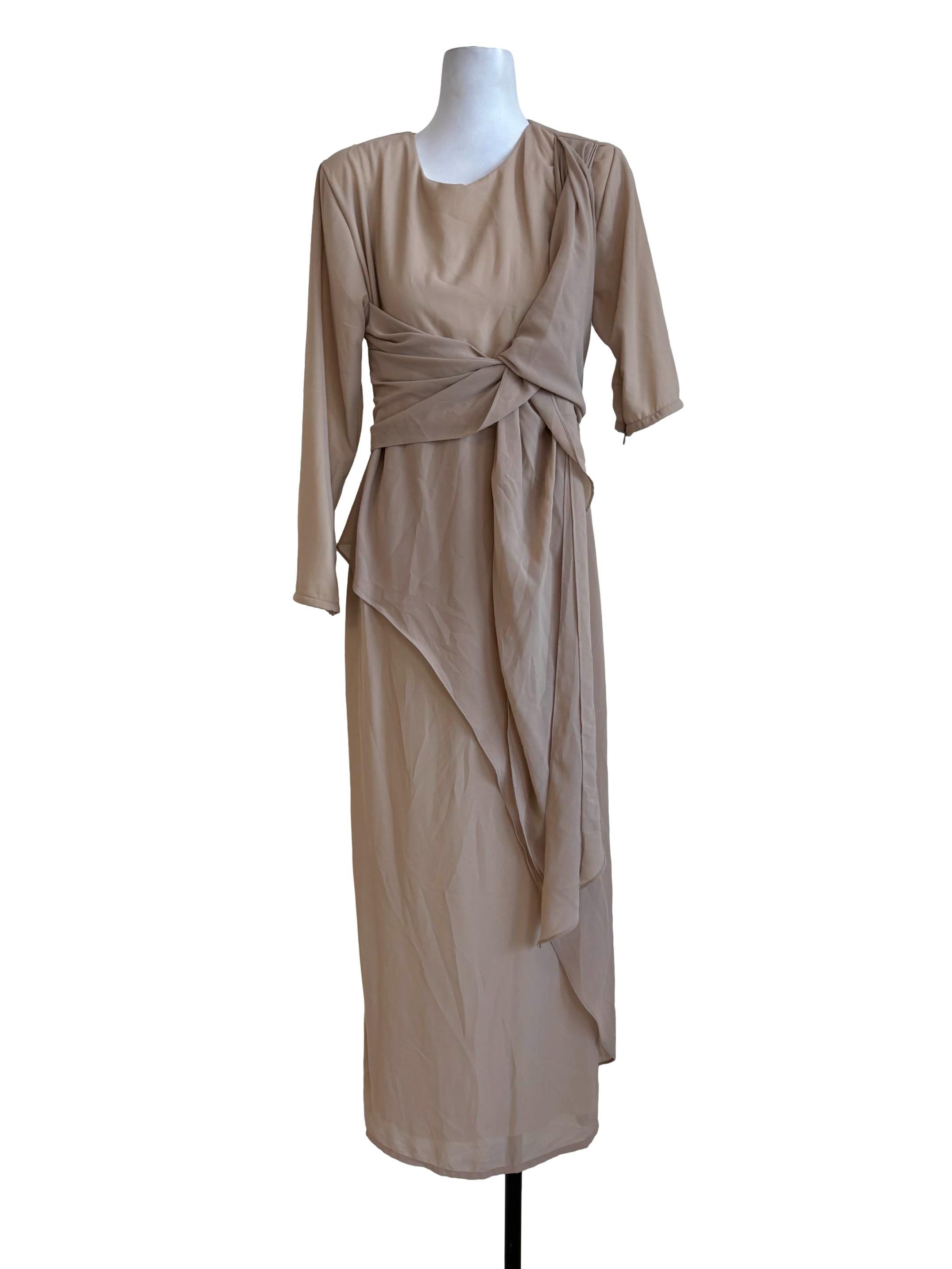 Latte Pleated Layered Dress
