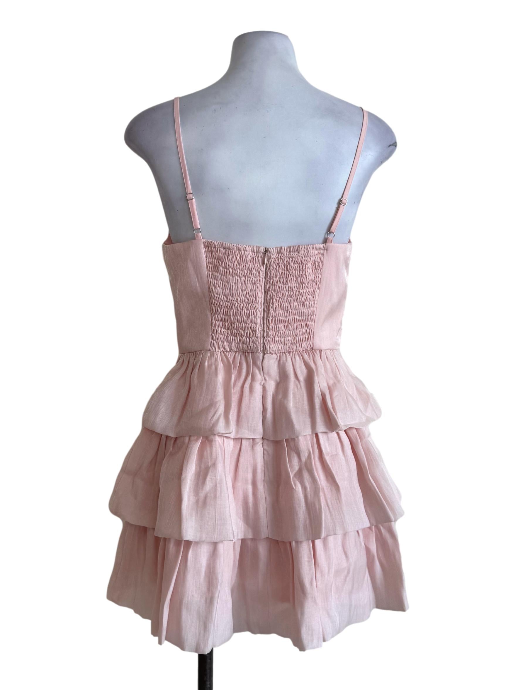 Sheer Peach Layered Dress