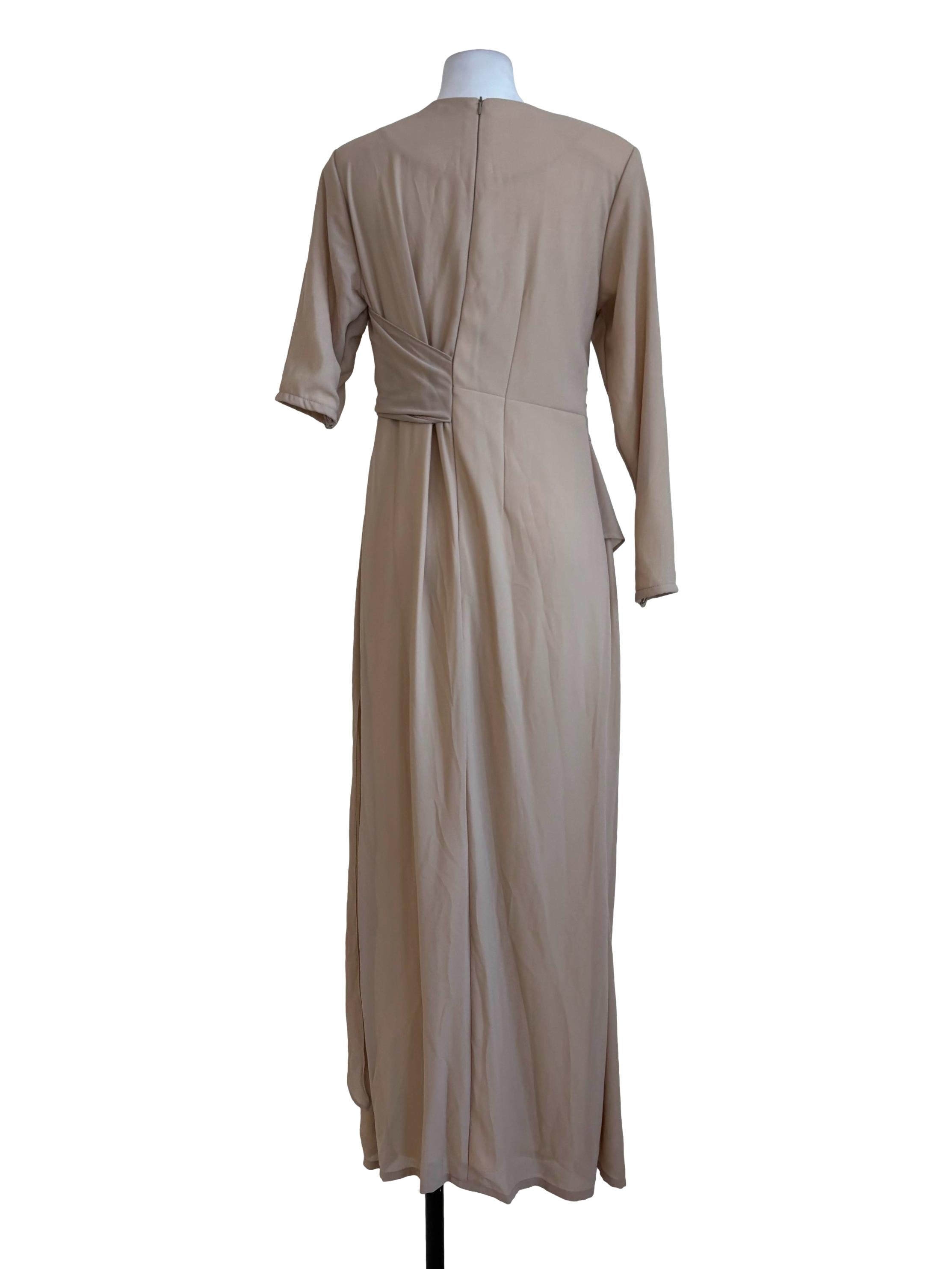 Latte Pleated Layered Dress