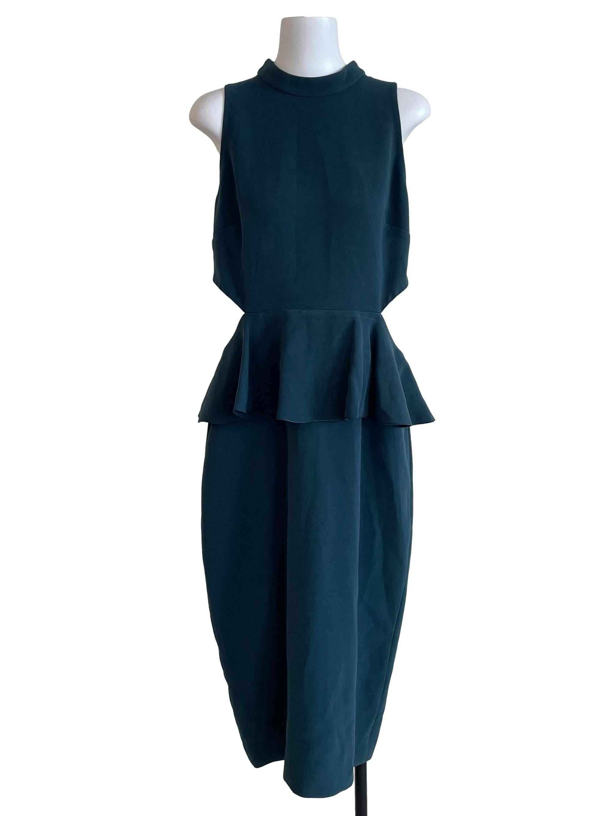 Pine Open Waist Peplum Dress