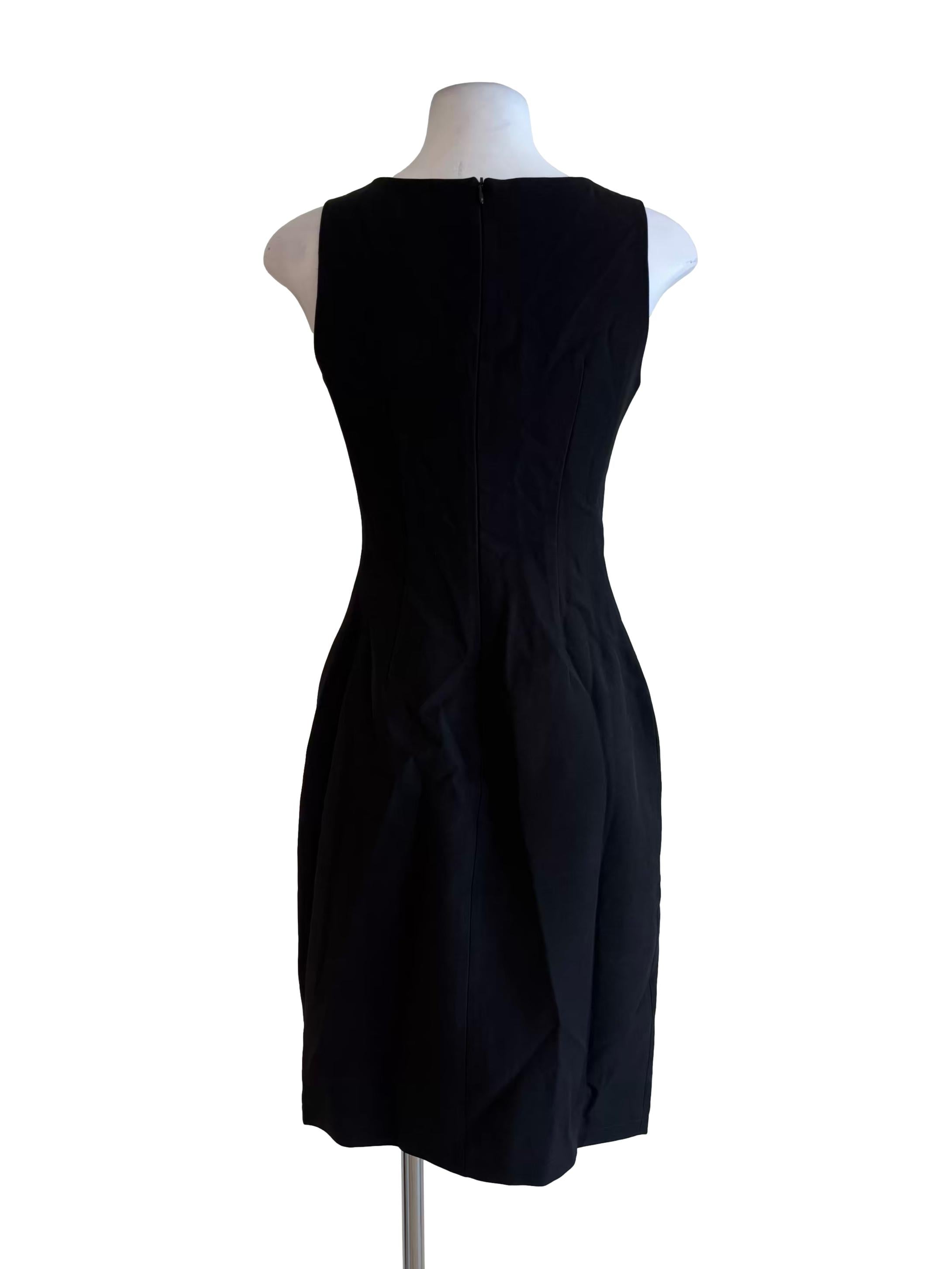 Ink Black Square Neck Hourglass Dress