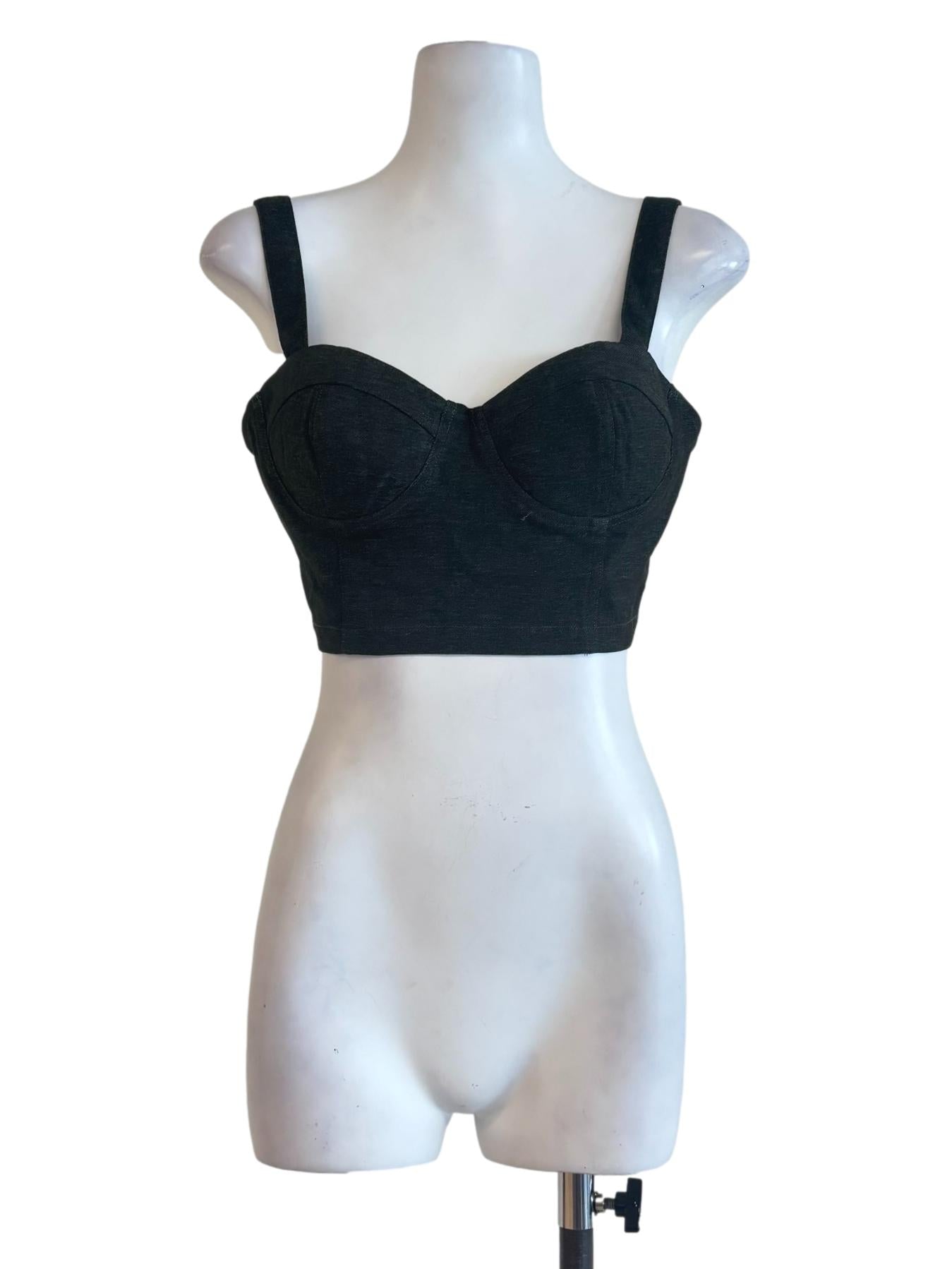 Arsenic Black Queen Anne Cropped Top