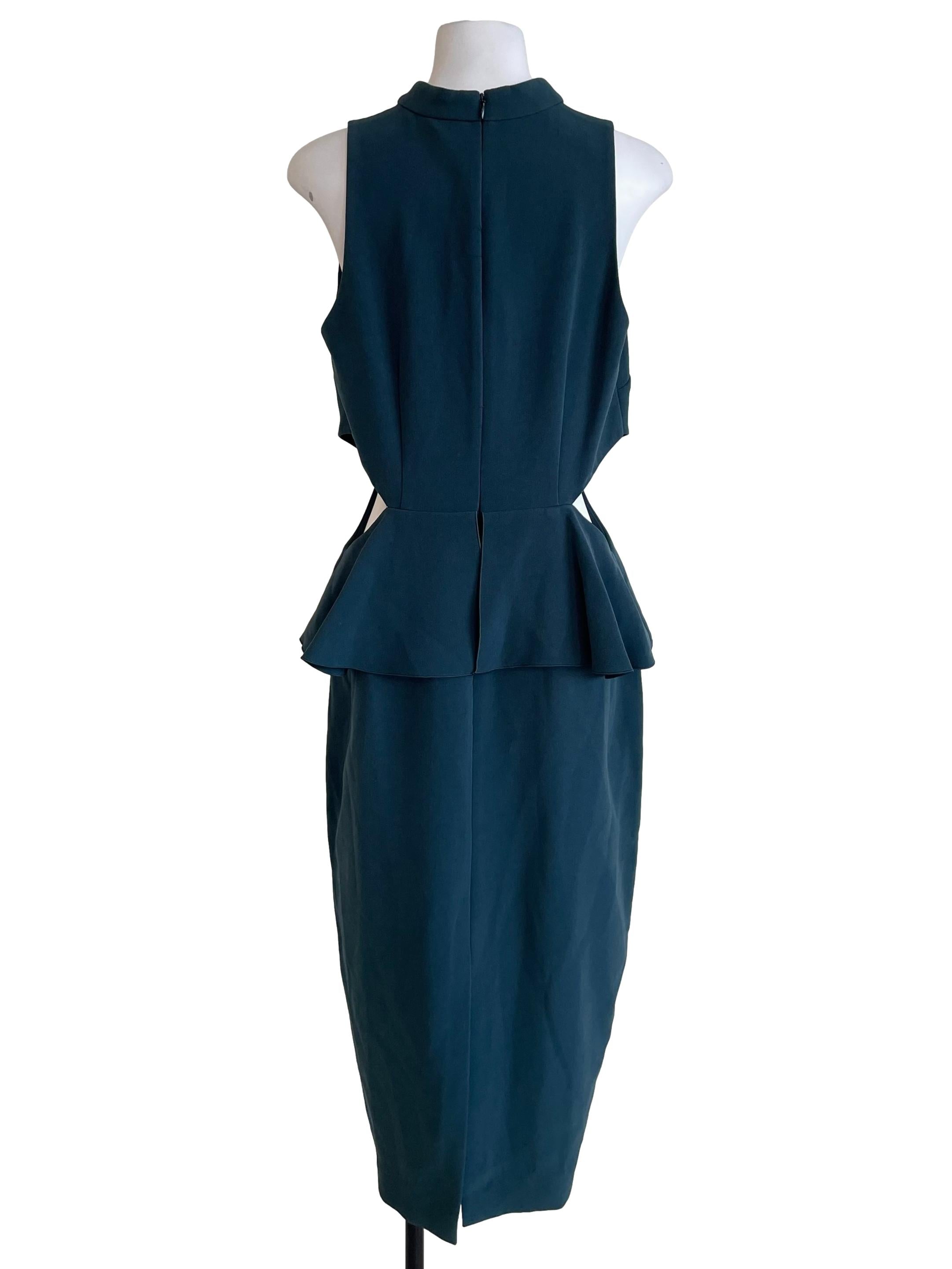 Pine Open Waist Peplum Dress