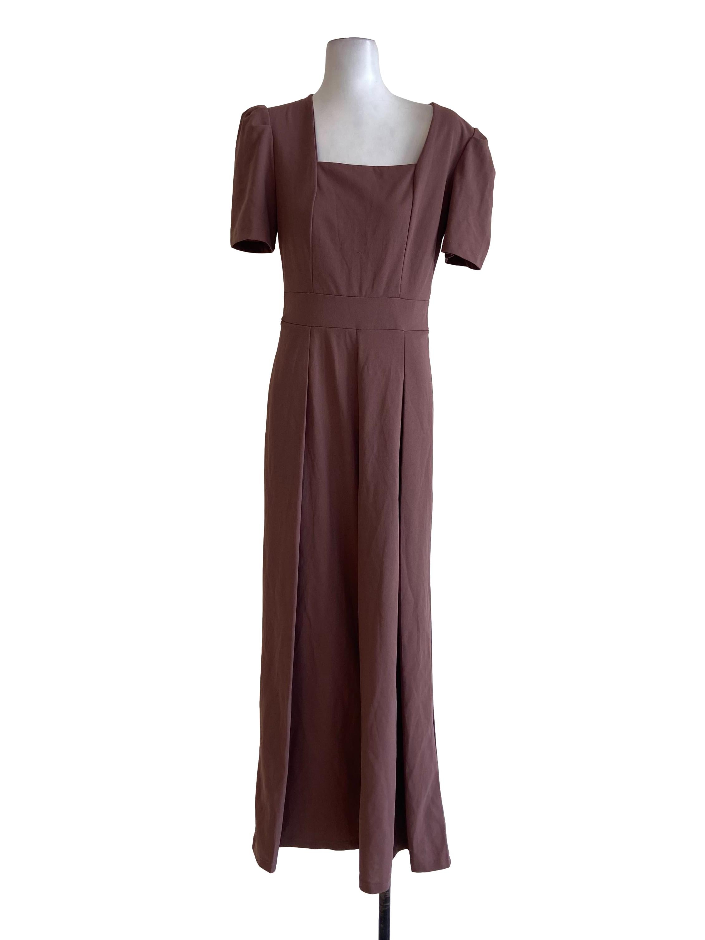 Blush Pink Juliet Sleeve Square Neck Jumpsuit