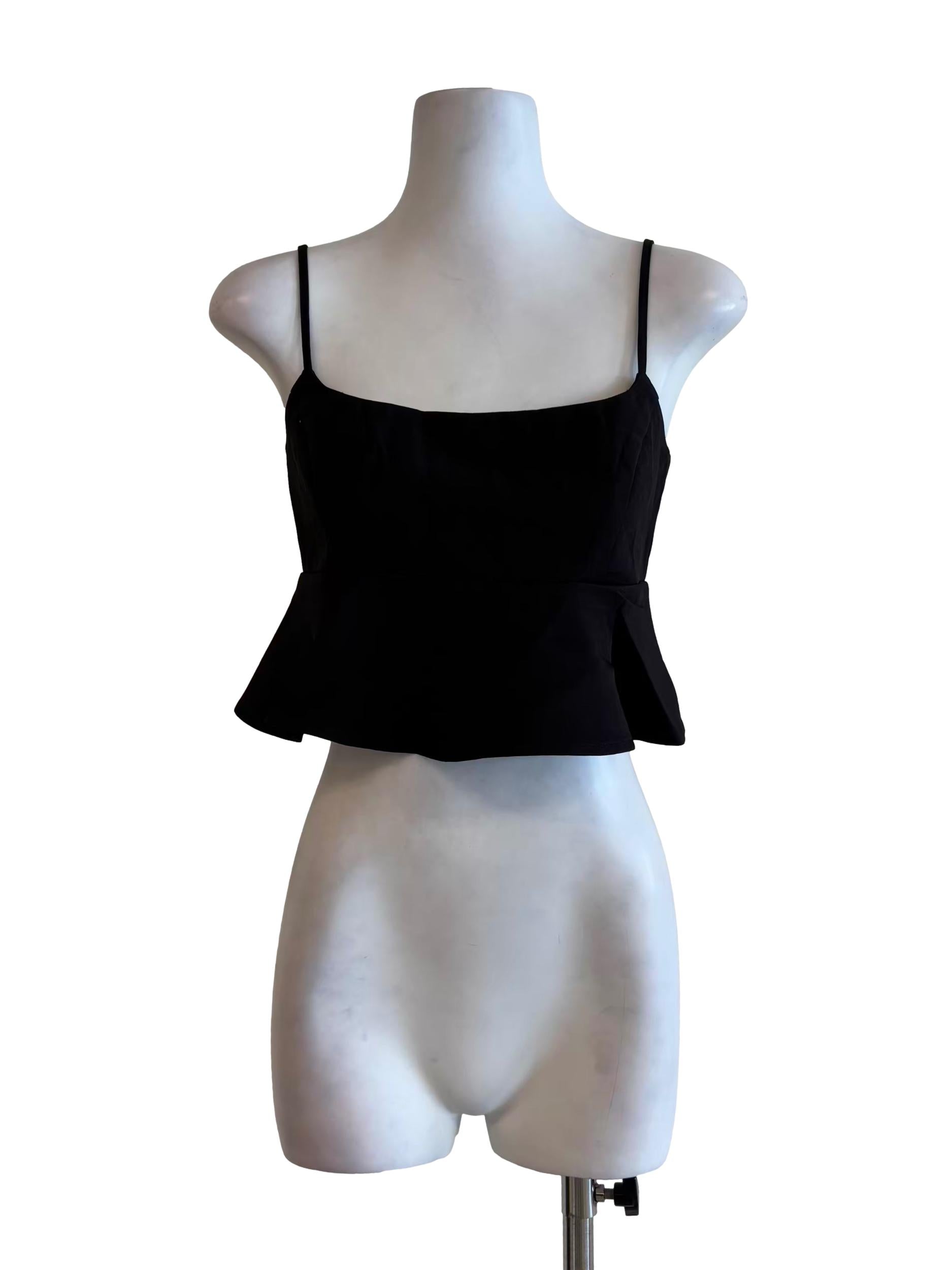 Rich Black Peplum Camisole