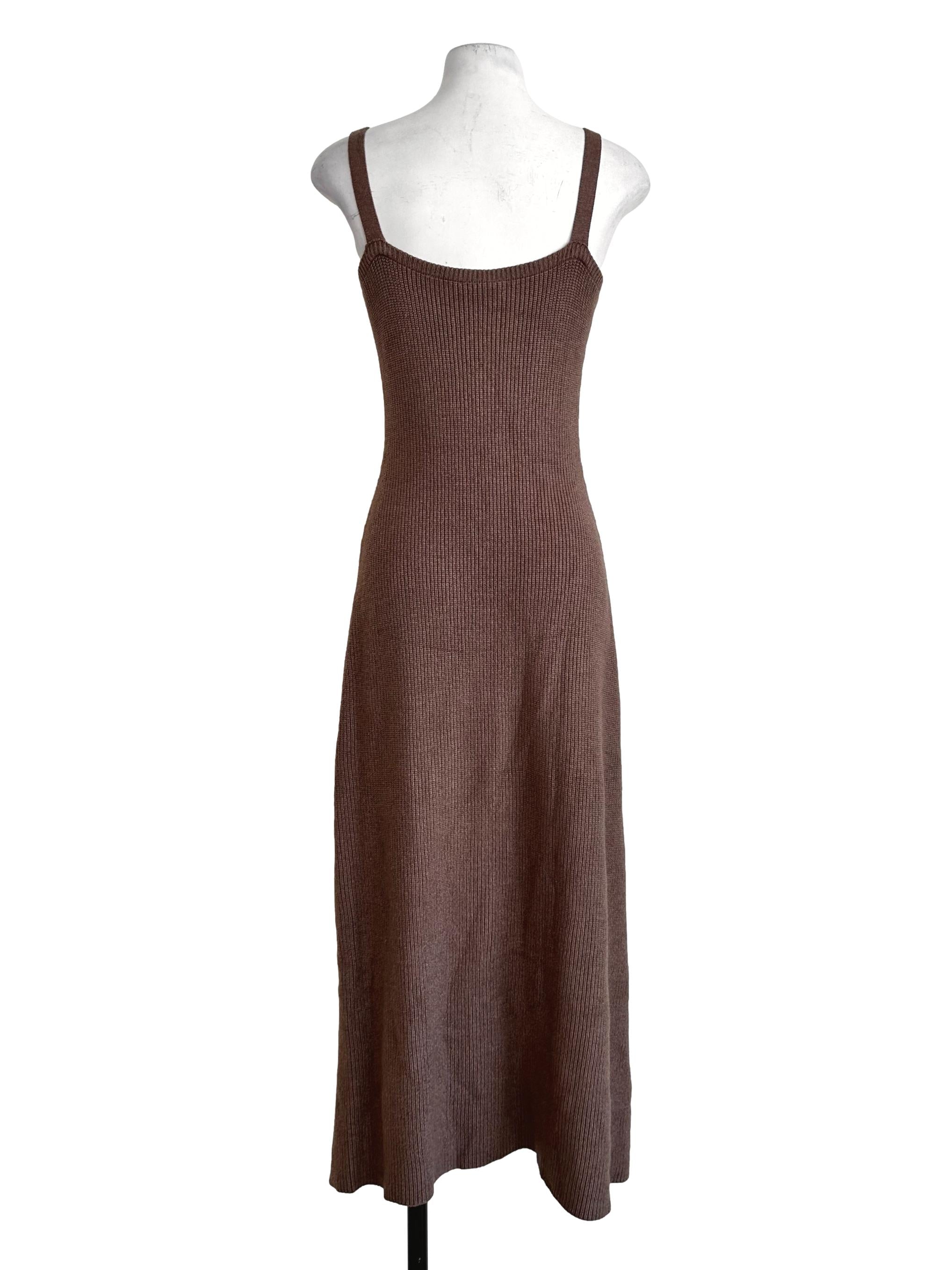 Wood Brown Knitted Dress