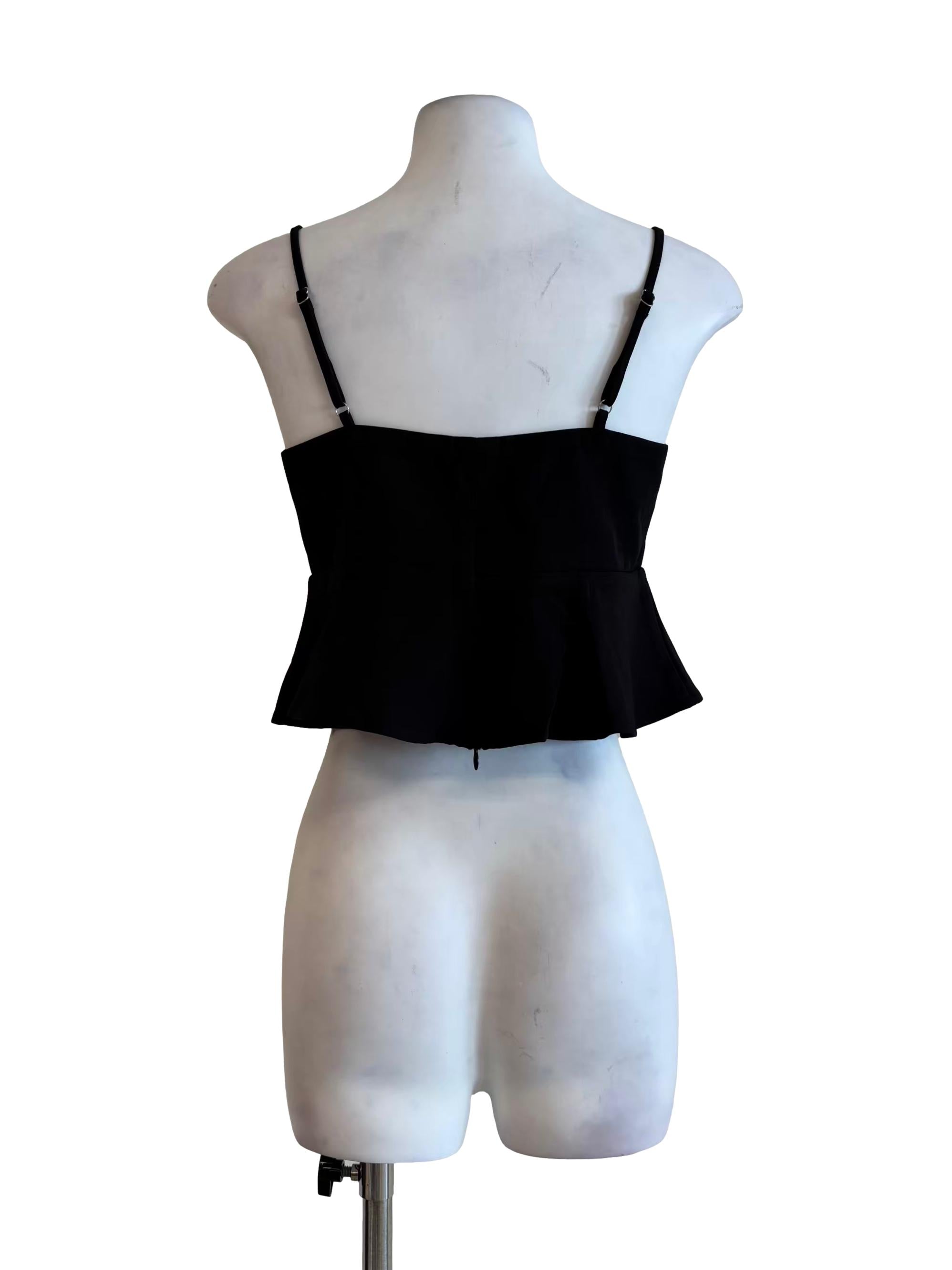 Rich Black Peplum Camisole