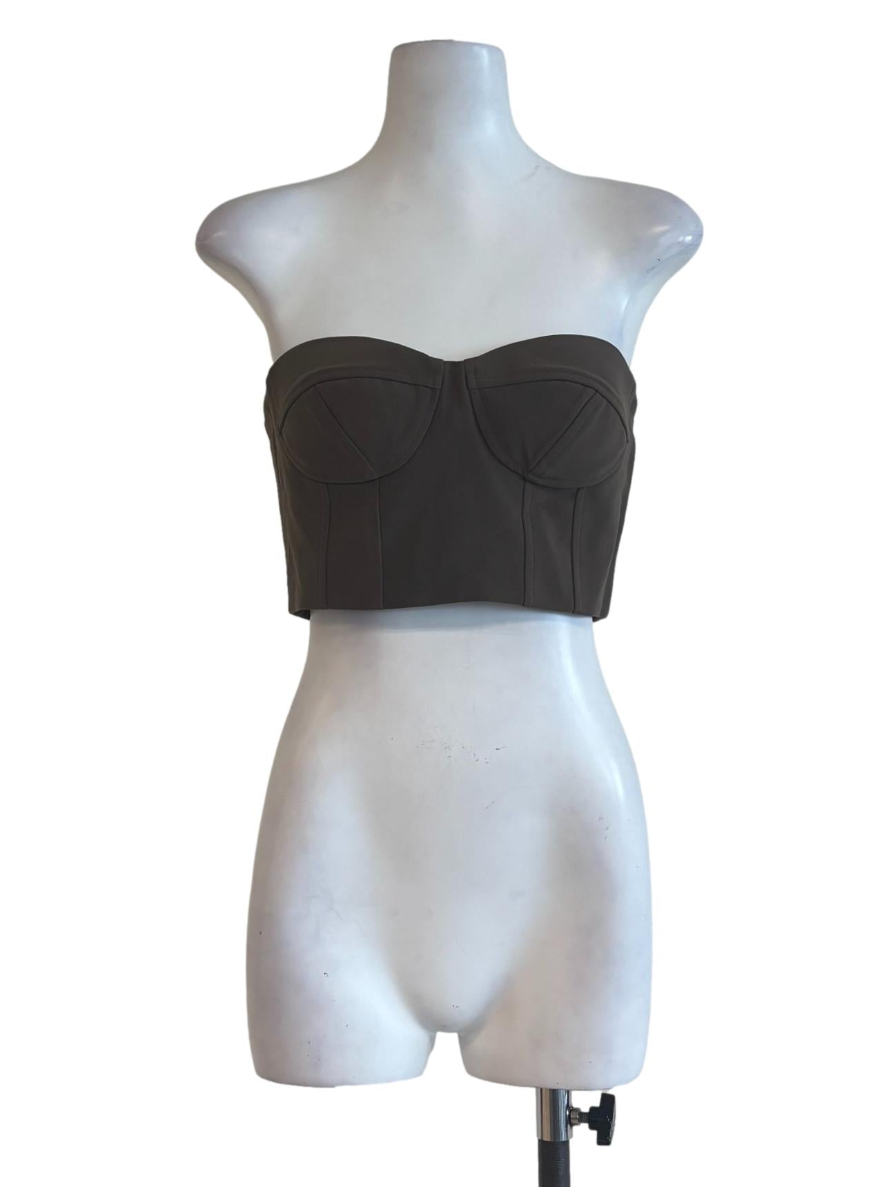 Buff Brown Strapless Top
