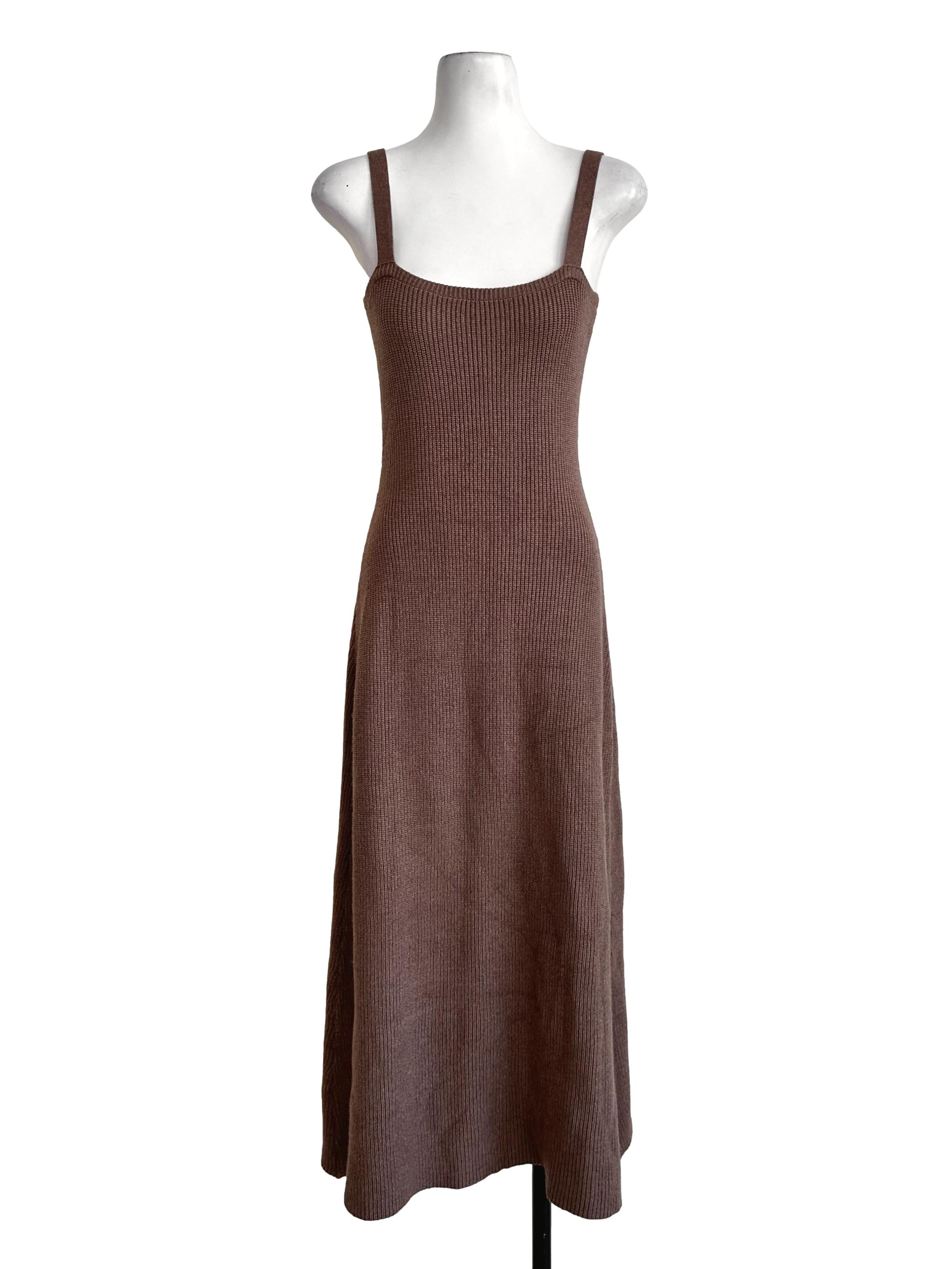 Wood Brown Knitted Dress