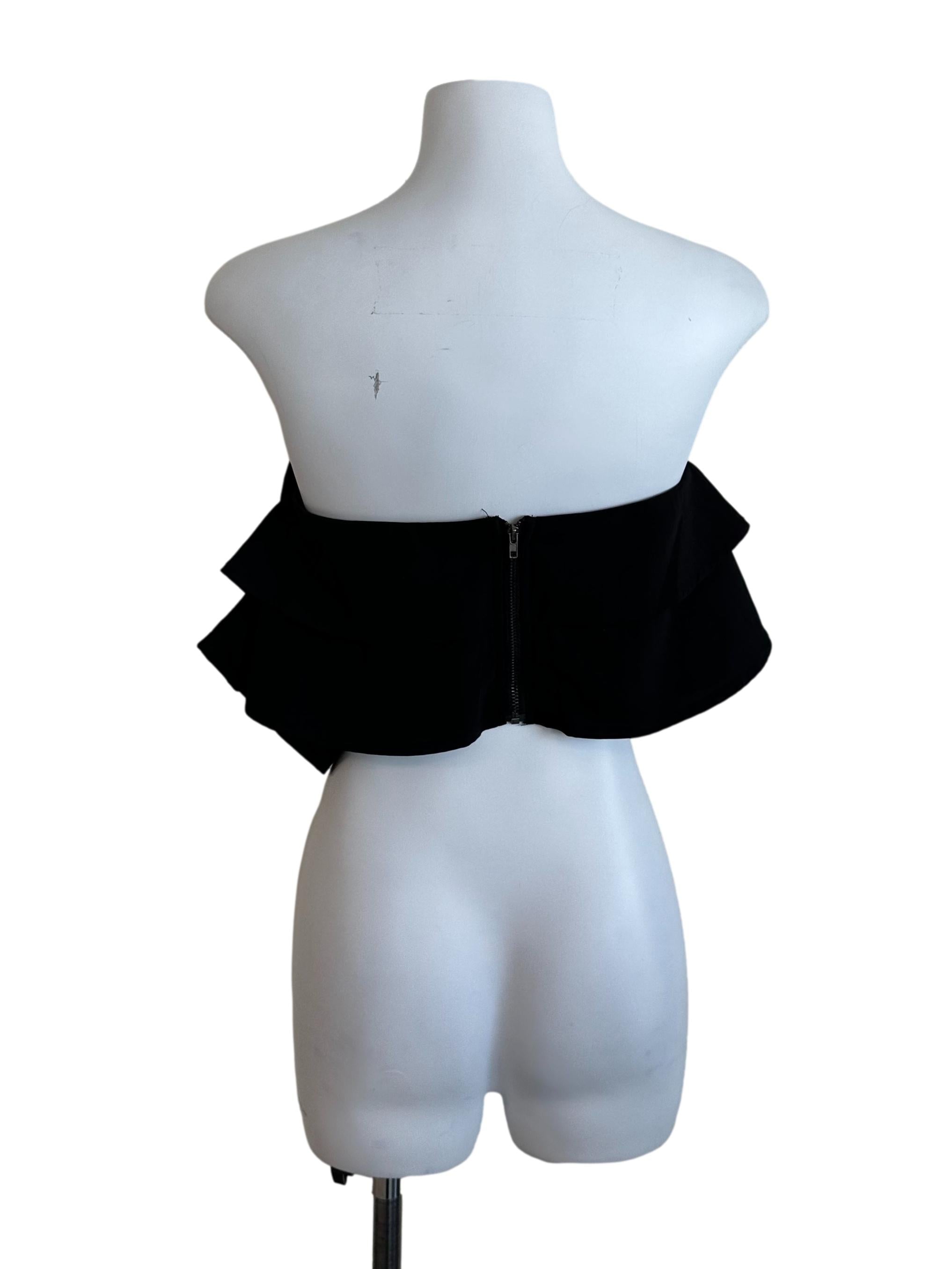 Rich Black Layered Off Shoulder Top