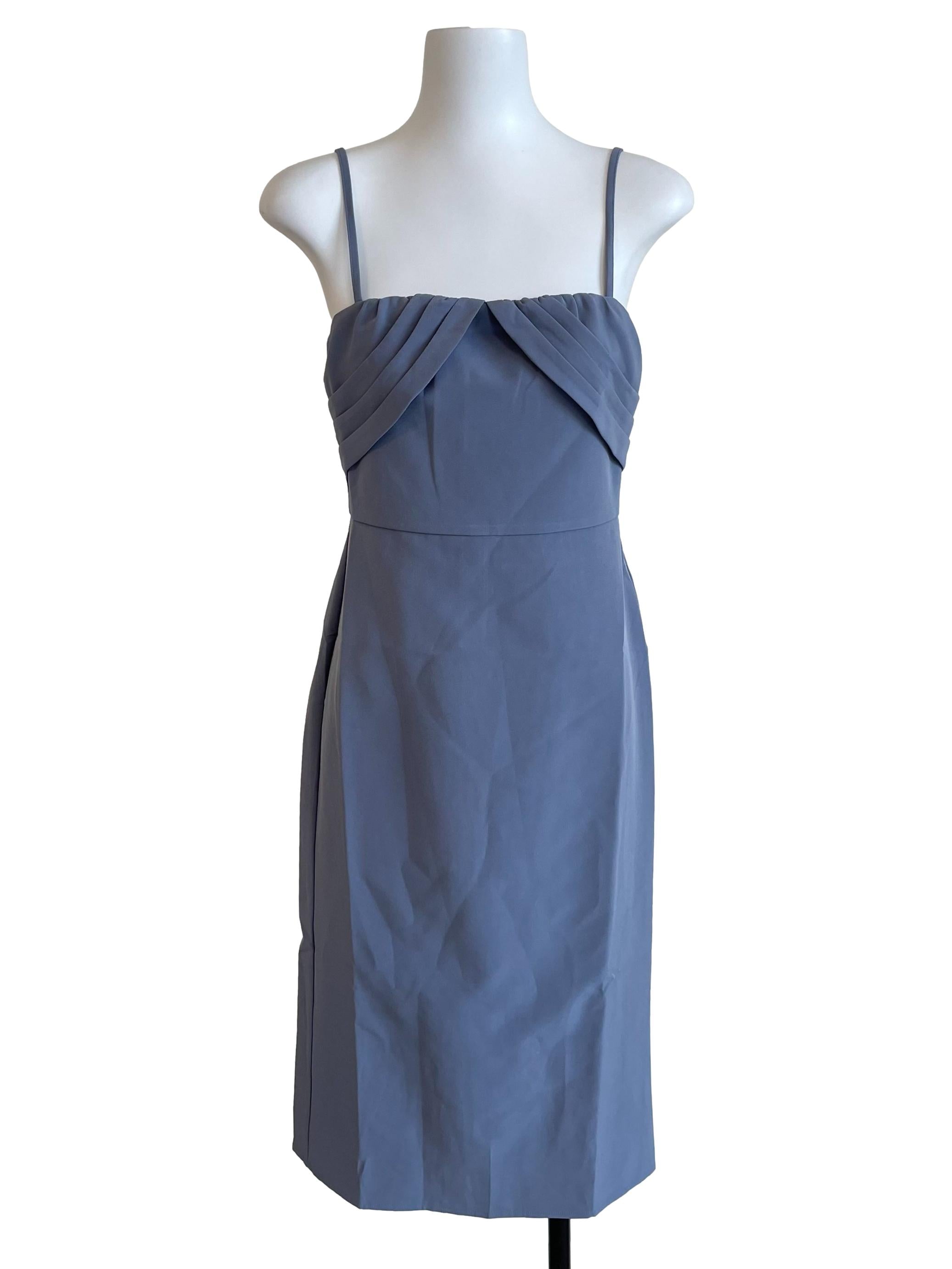 Stone Pleated Overlay Slip Dress