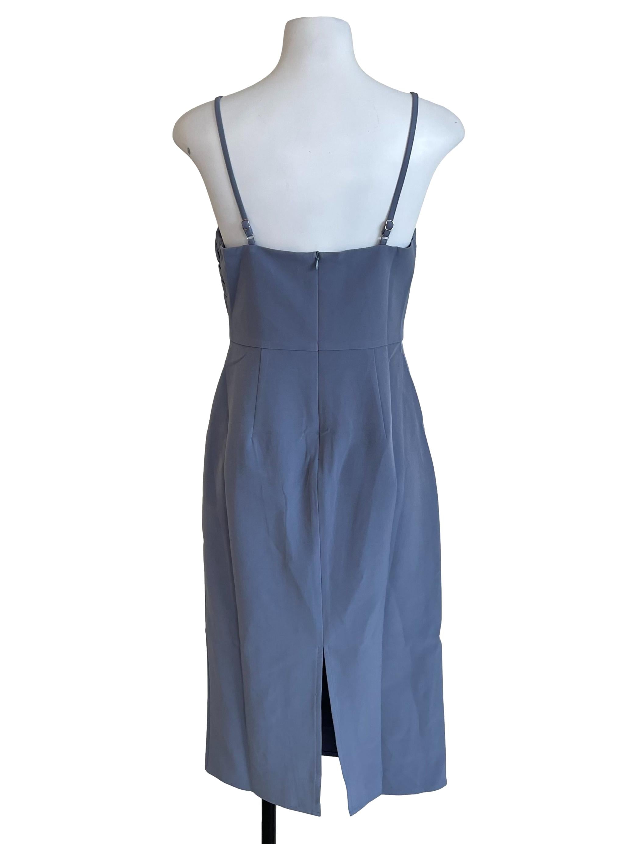 Stone Pleated Overlay Slip Dress
