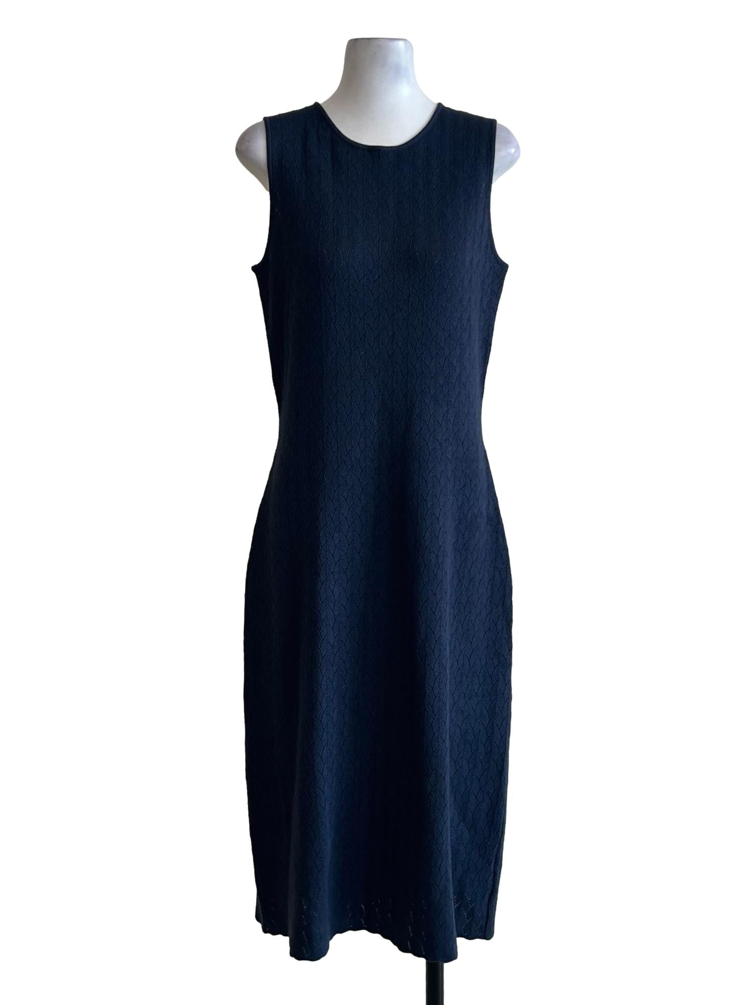 Blue Knit Sleveeless Dress