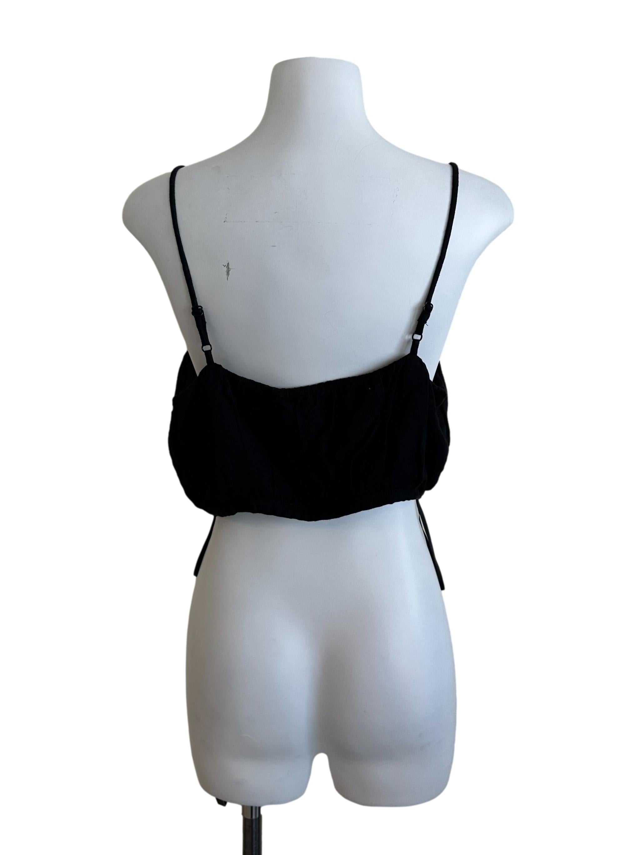 Raven Black Square Neck Linen Top