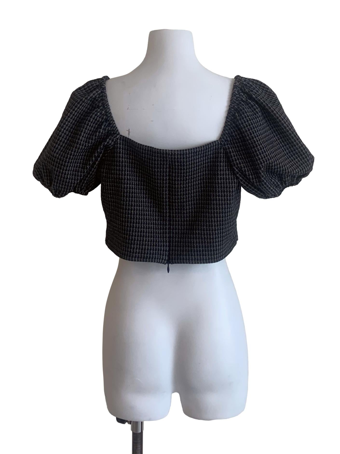 Dark Berry Checkered Top