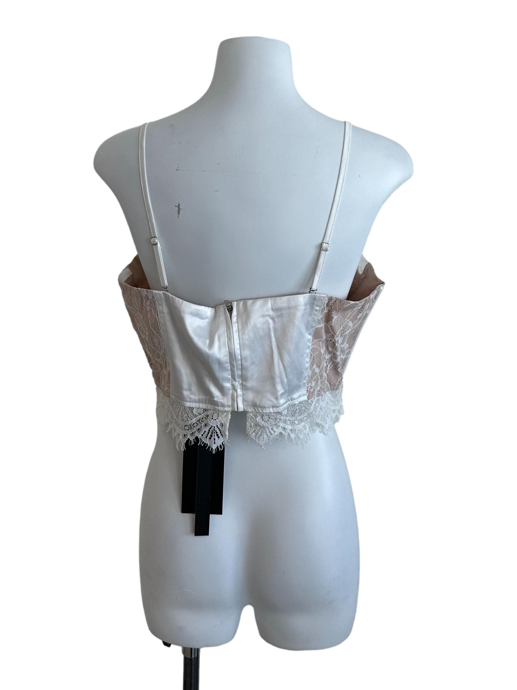 Sepia Beige Lace Corset Top