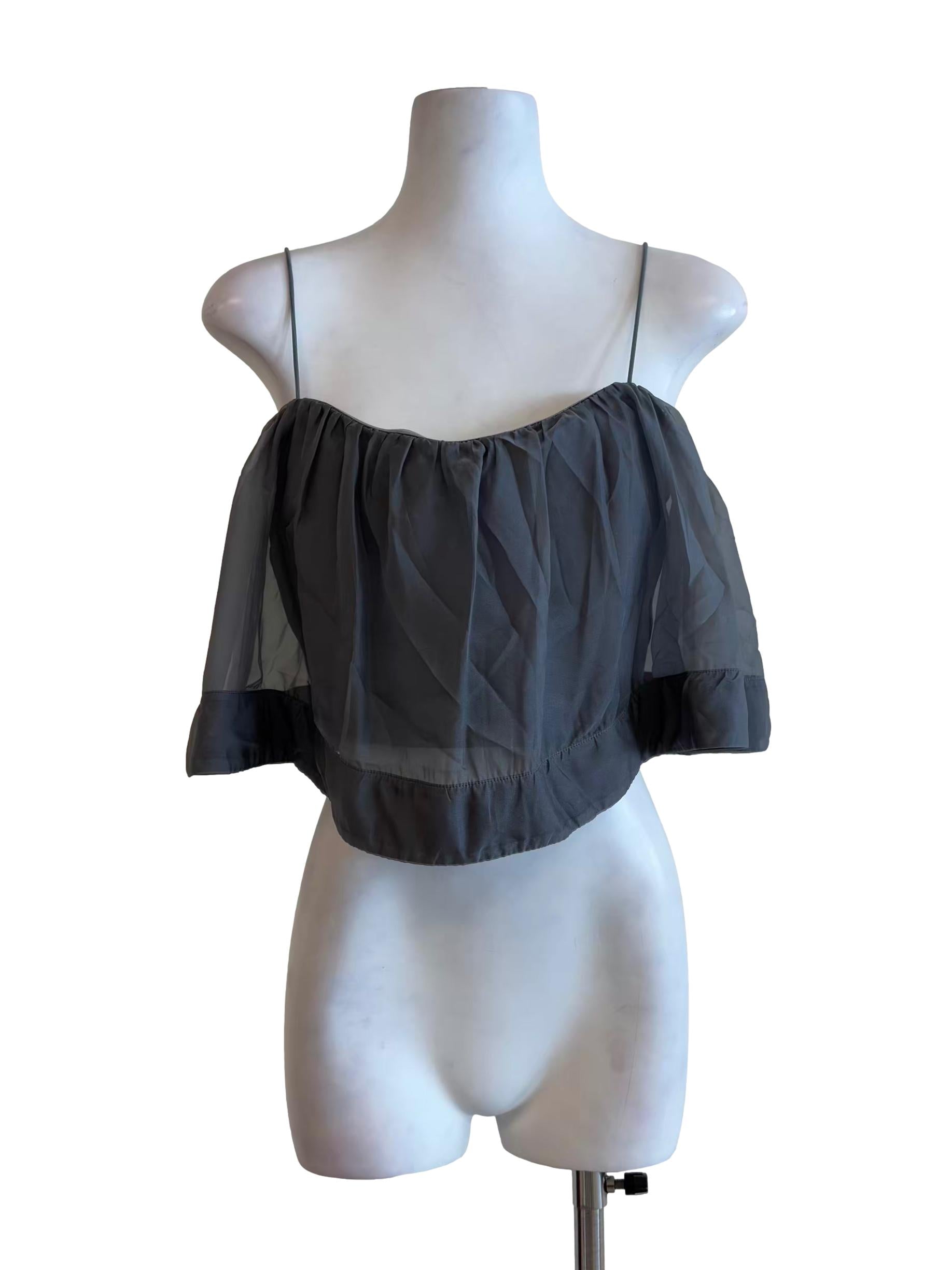 Charcoal Grey Spaghetti Strap Tent Top