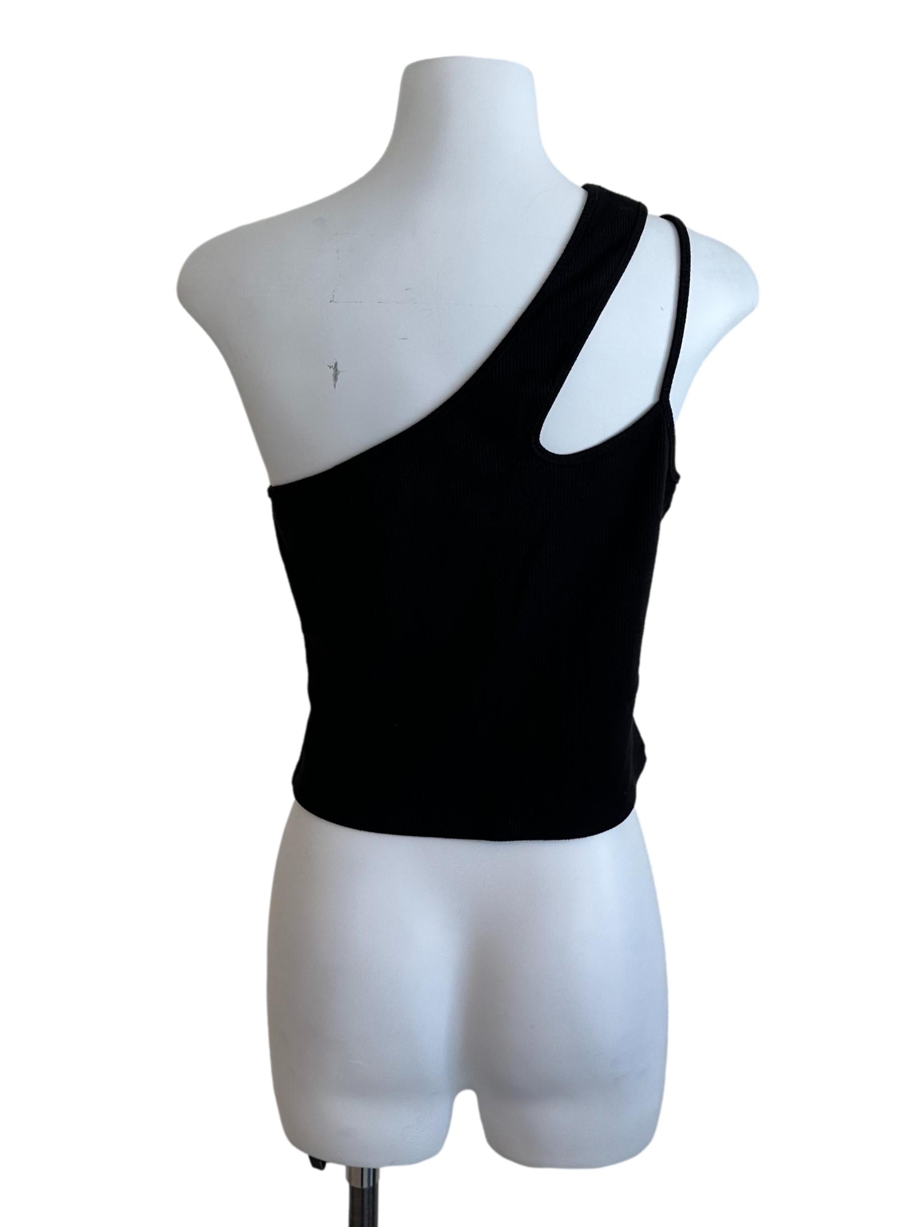 Midnight Black Knit Asymmetric Top