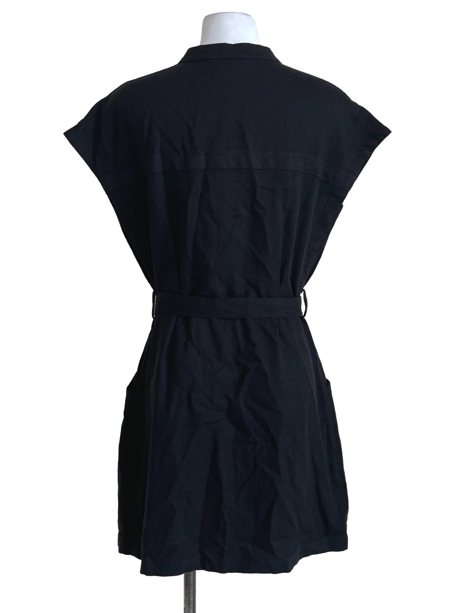 Jade Black Belted Mini Dress