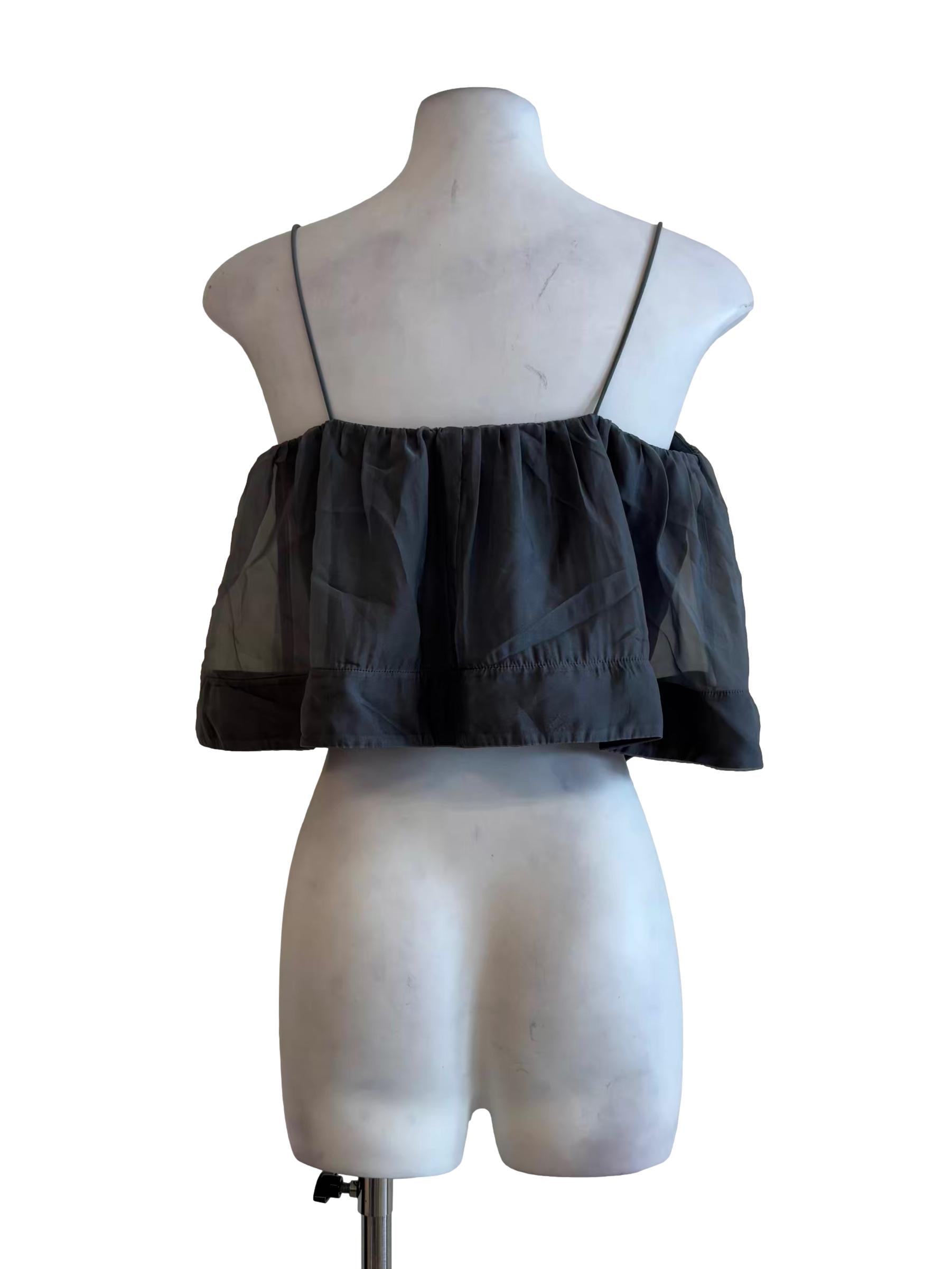 Charcoal Grey Spaghetti Strap Tent Top