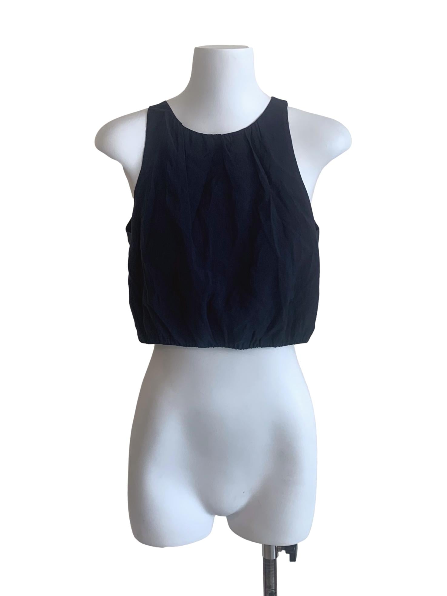 Navy Blue Round Neck Top