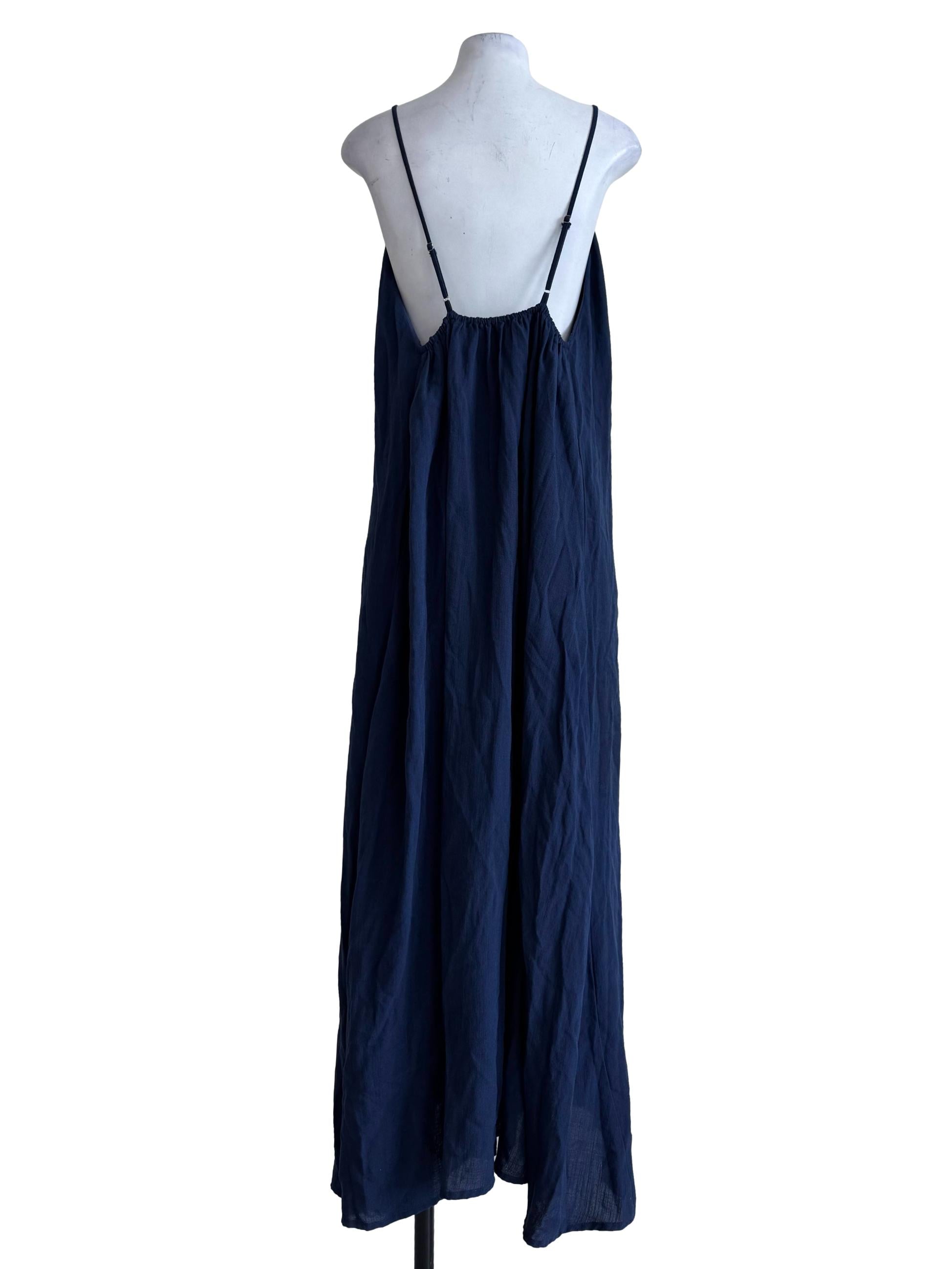 Navy Blue Padded Bare Back Dress