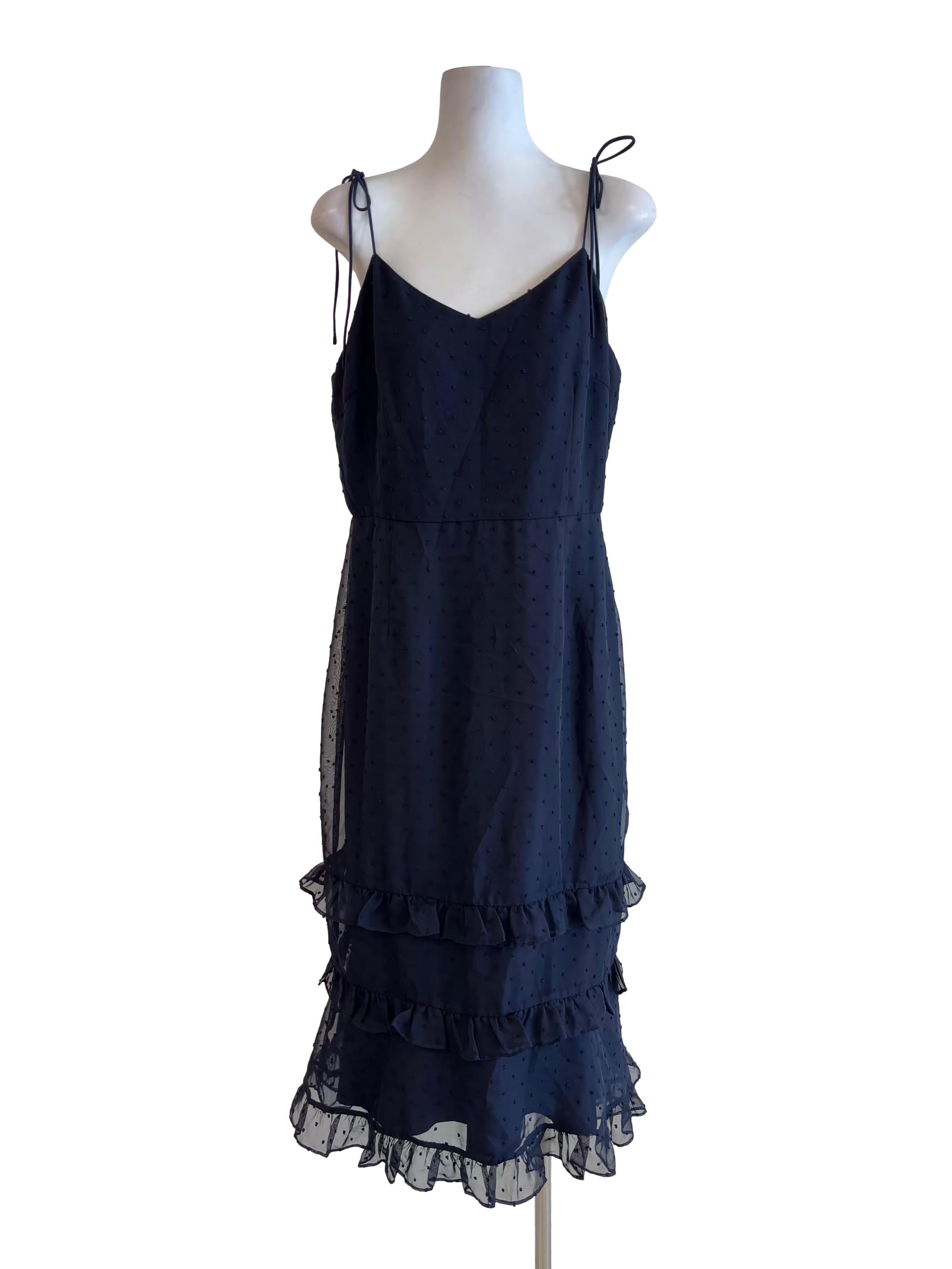 Navy Blue Textured Pencil Dress