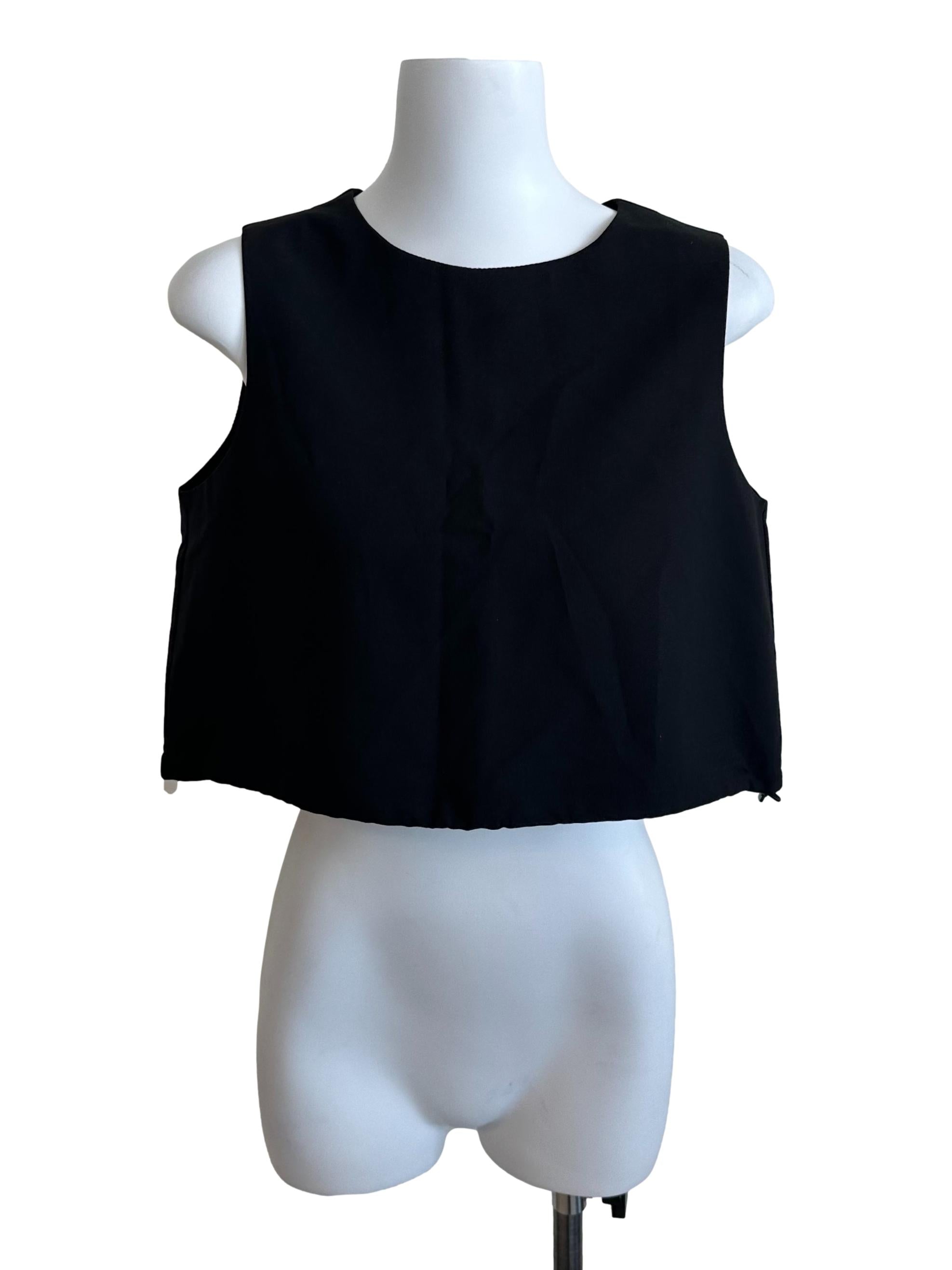 Raven Black Round Neck Sleeveless Top