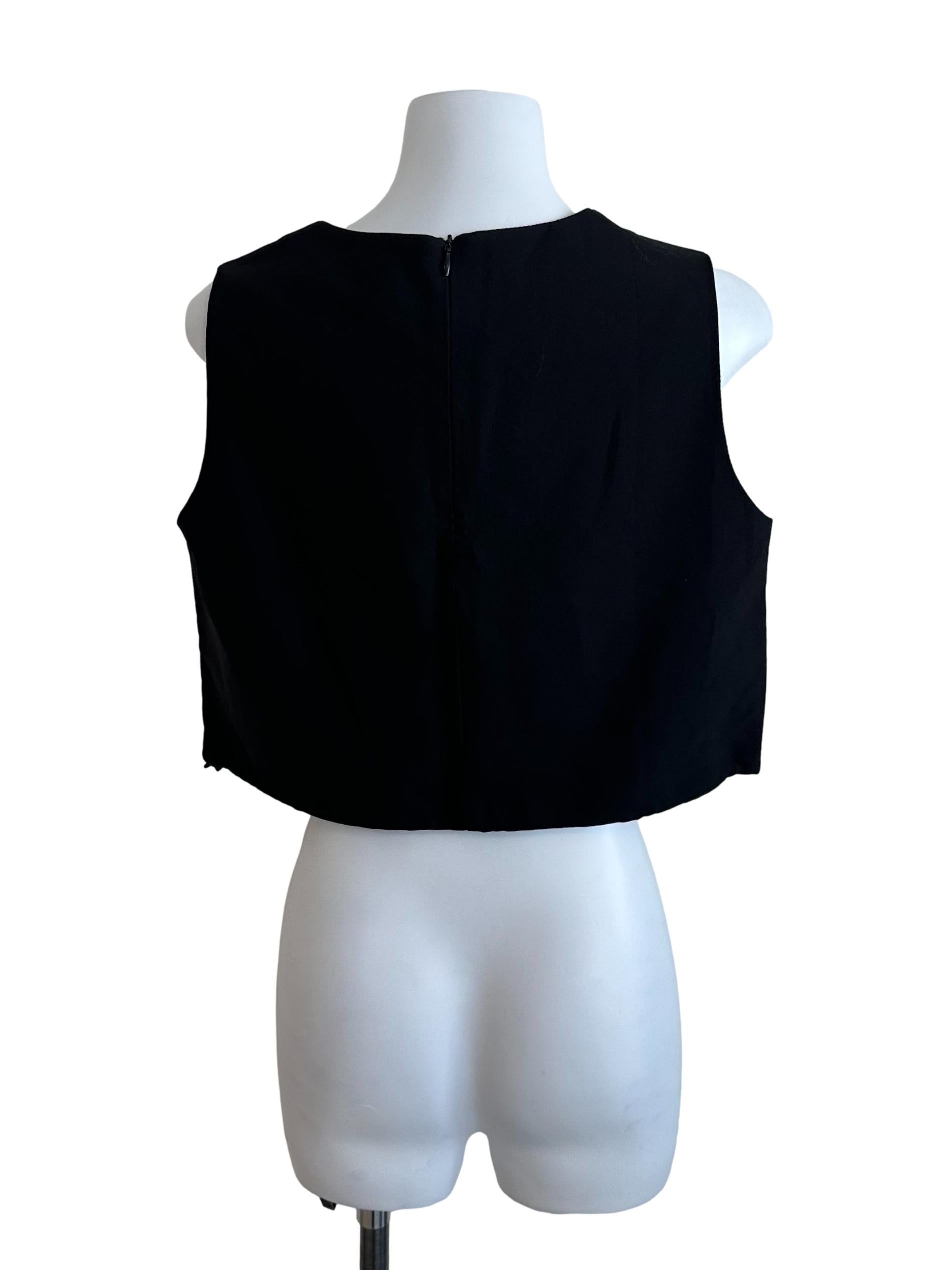 Raven Black Round Neck Sleeveless Top