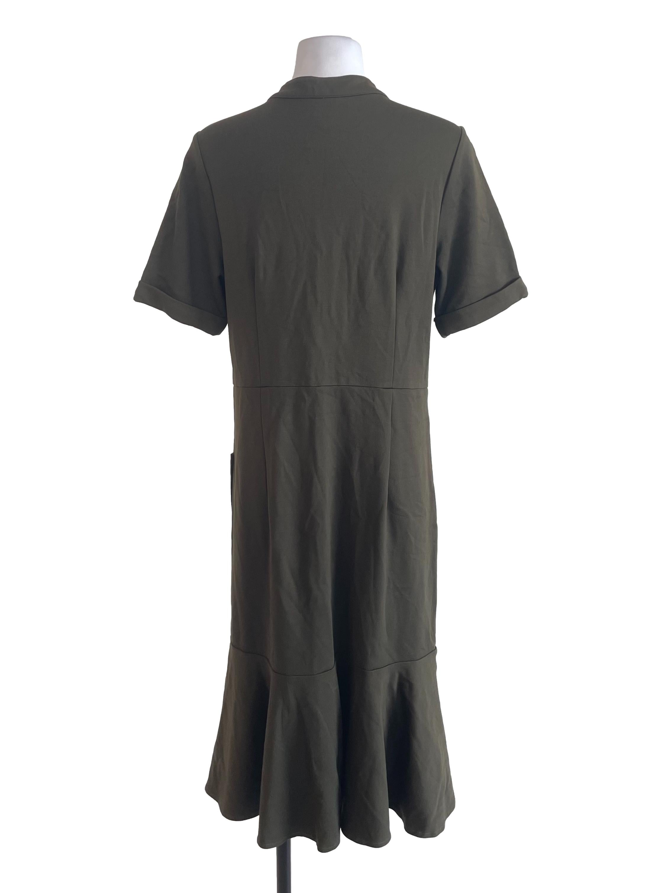 Crocodile Green Zip Up Bust Dress