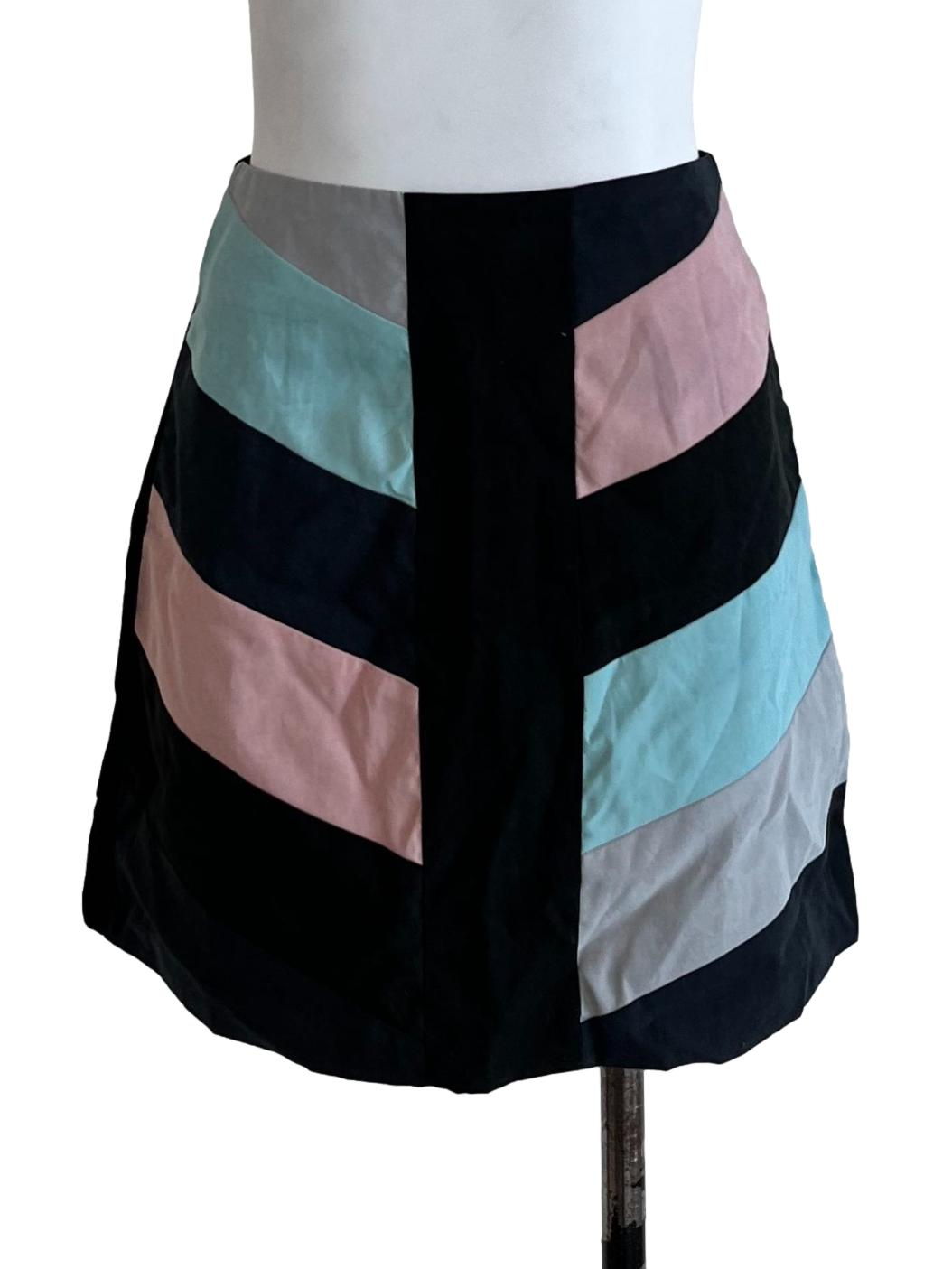 Black Pattern Mini Skirt
