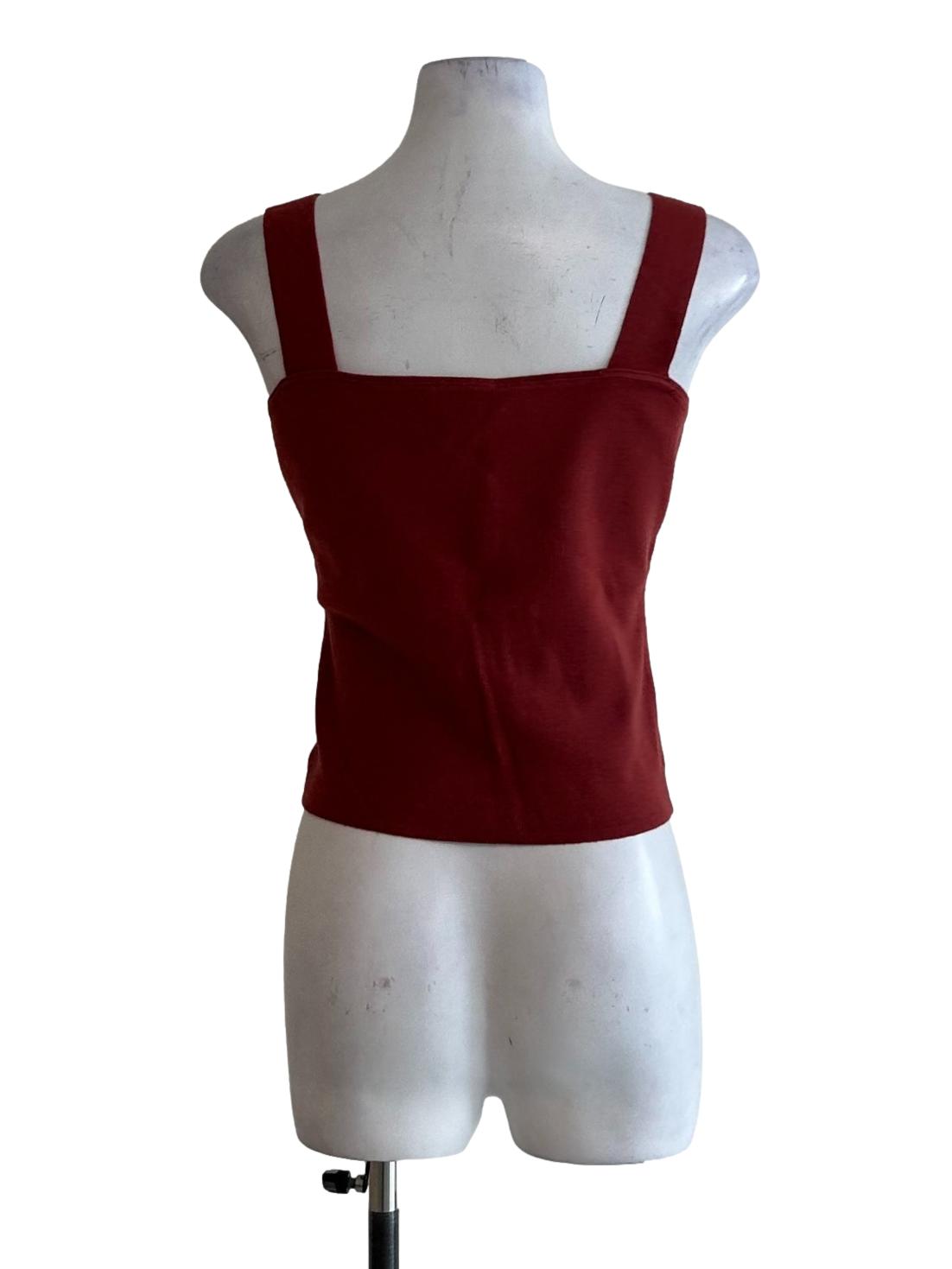 Brick Red Knit Crop Top