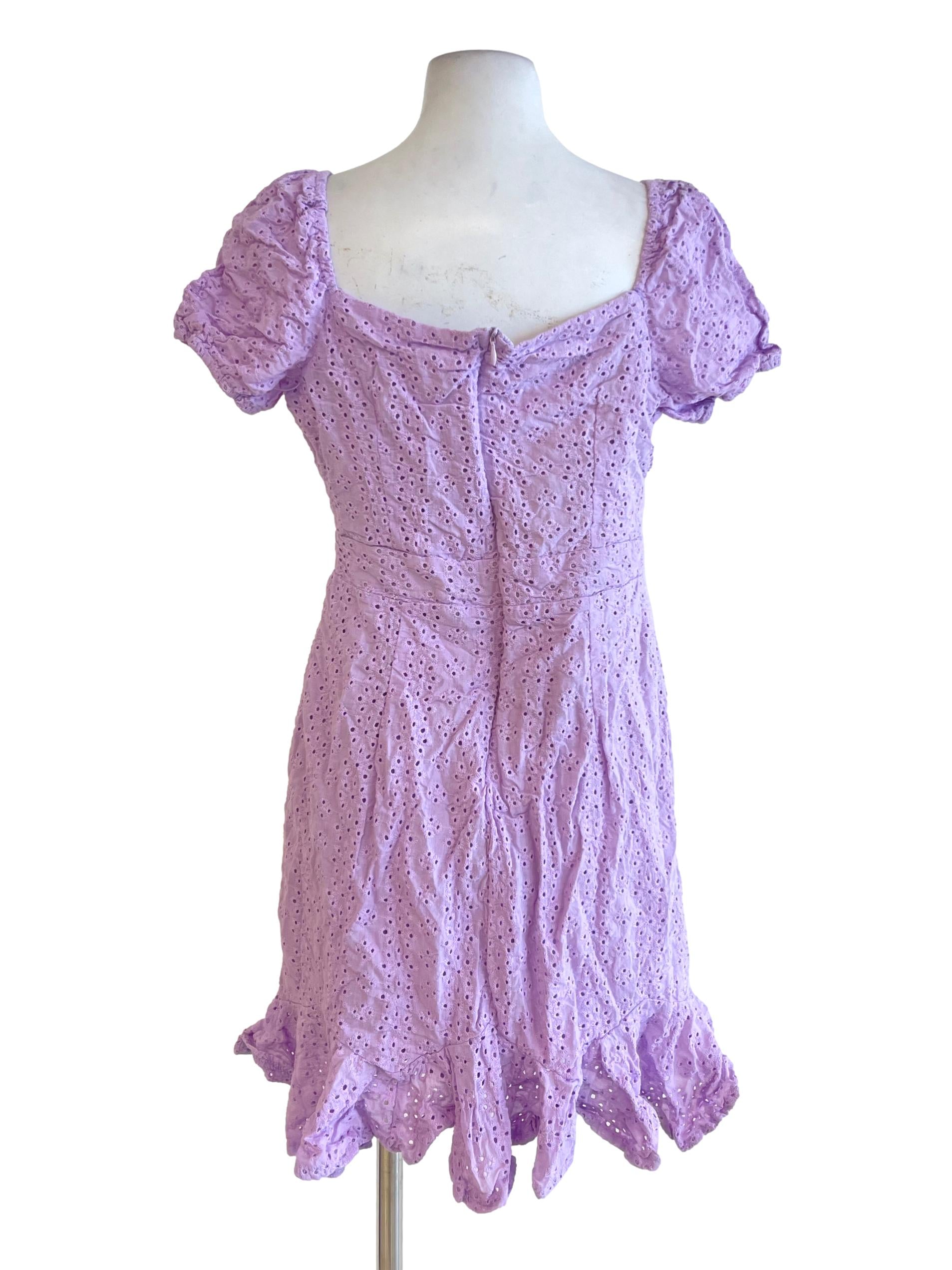 Lilac Purple Peasant Dress