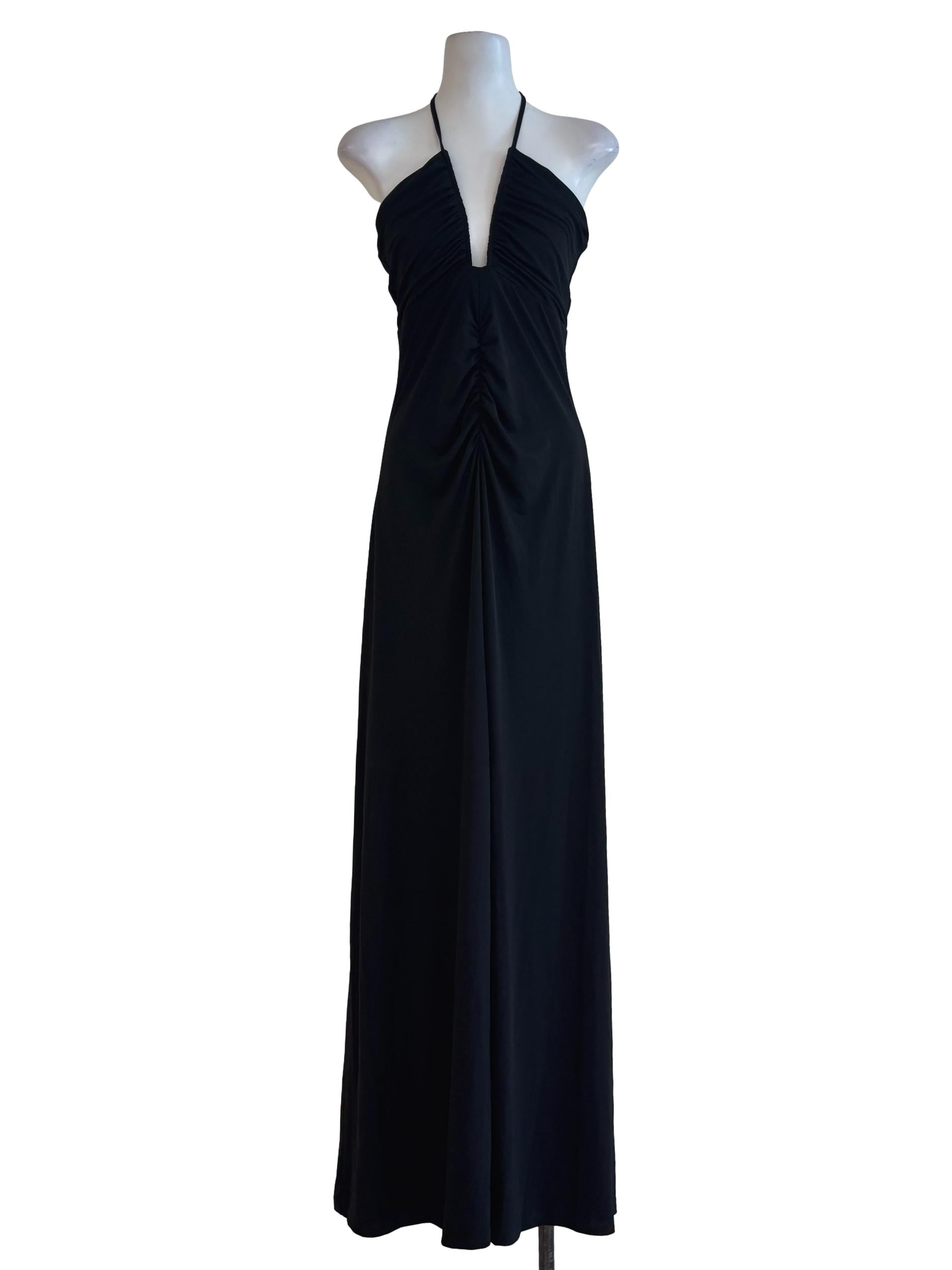 Black Halter Slip Dress