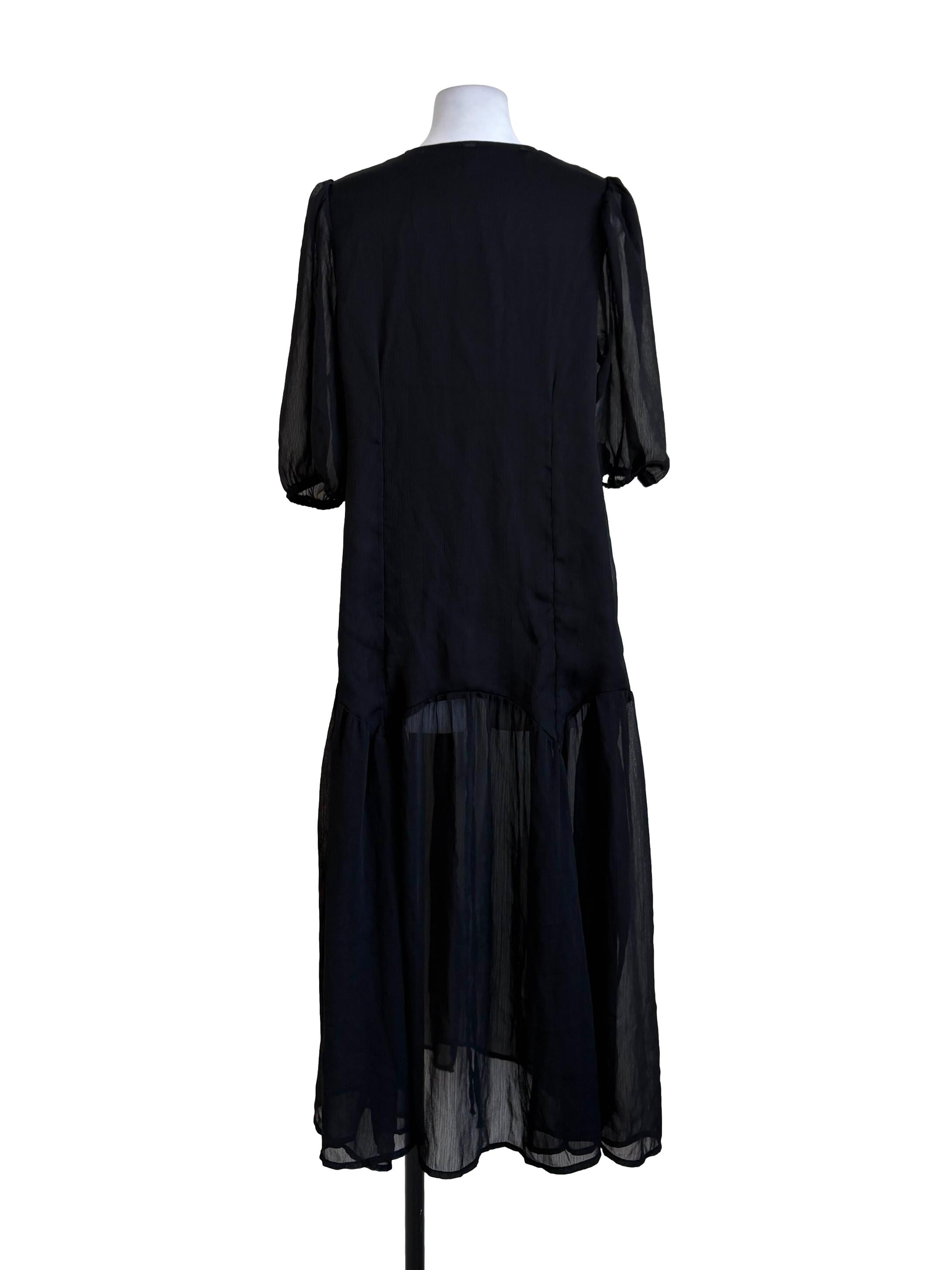 Black Sheer Wrap Dress