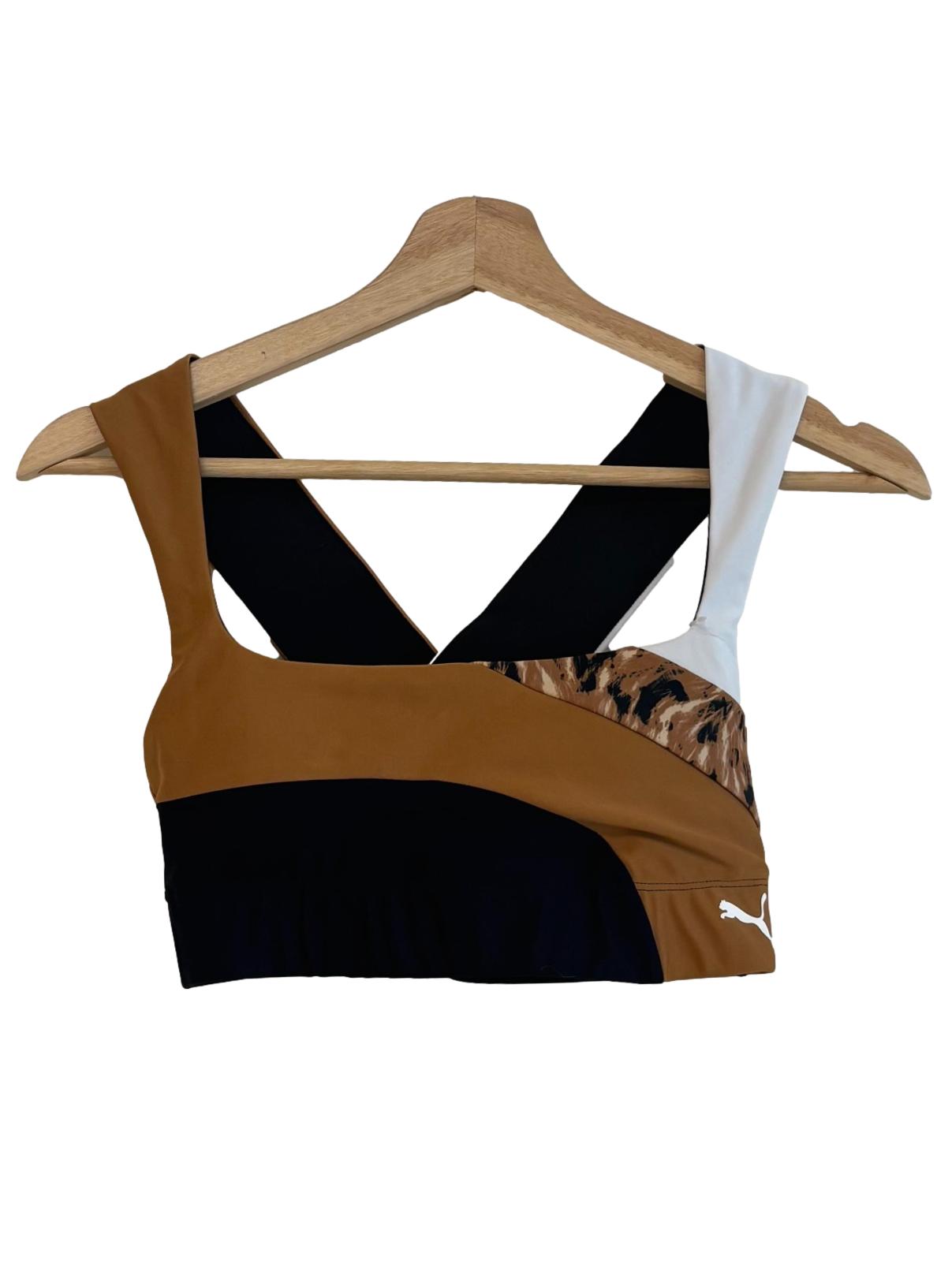 Brown Tricolour Sports Bra