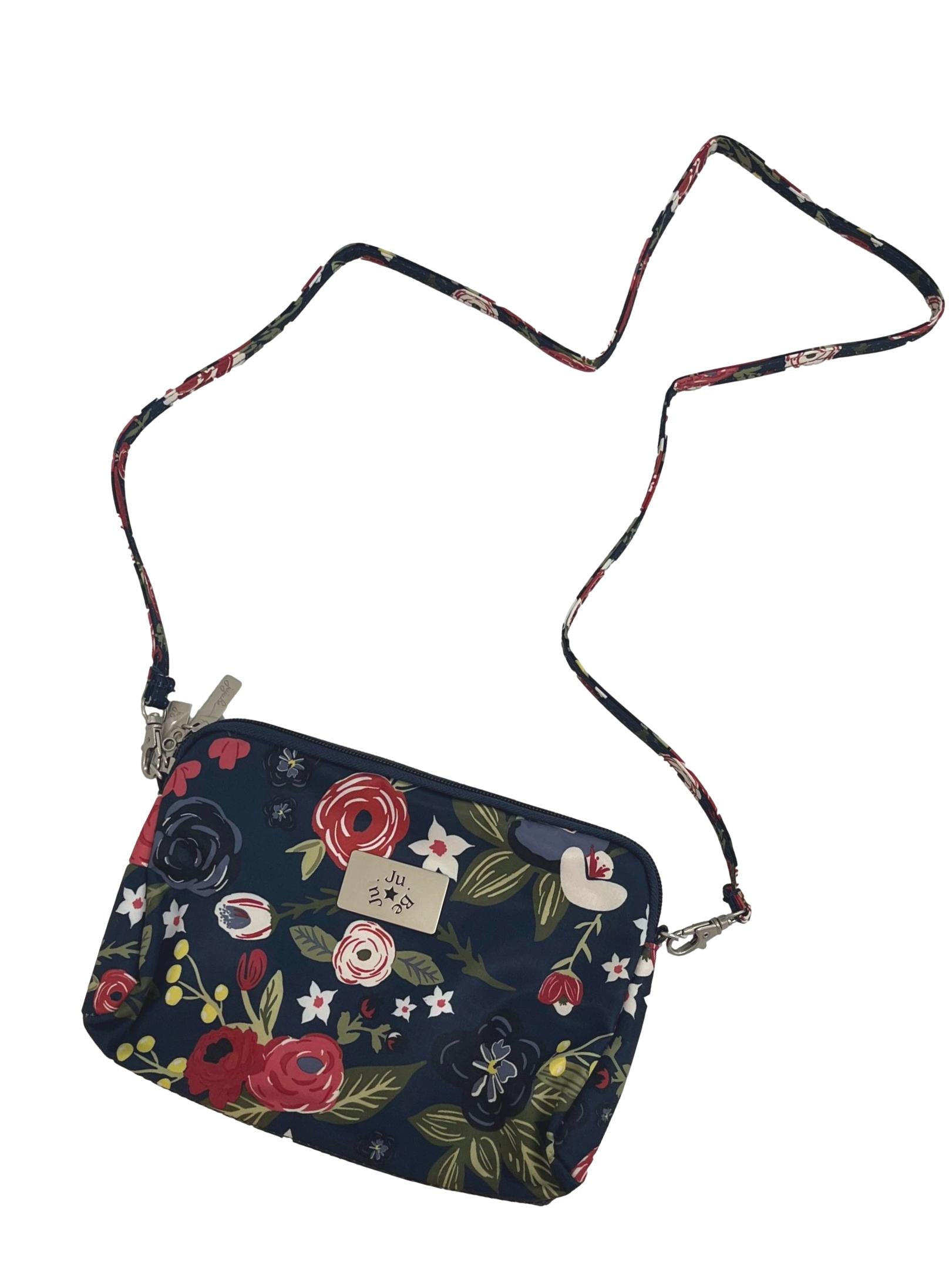 Blue Floral Pouch With Straps