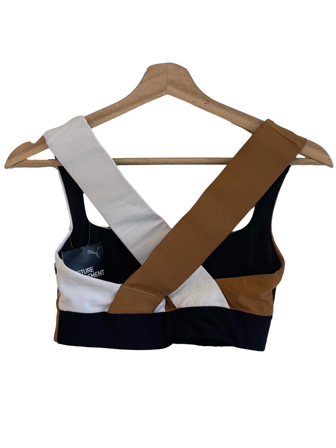 Brown Tricolour Sports Bra