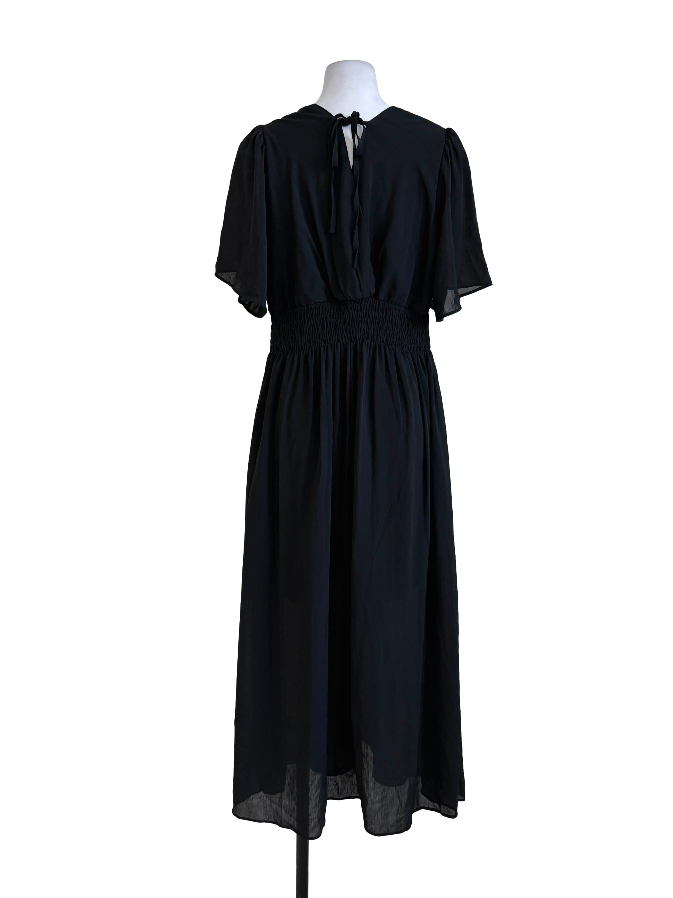 Black Sheer Smock Dress