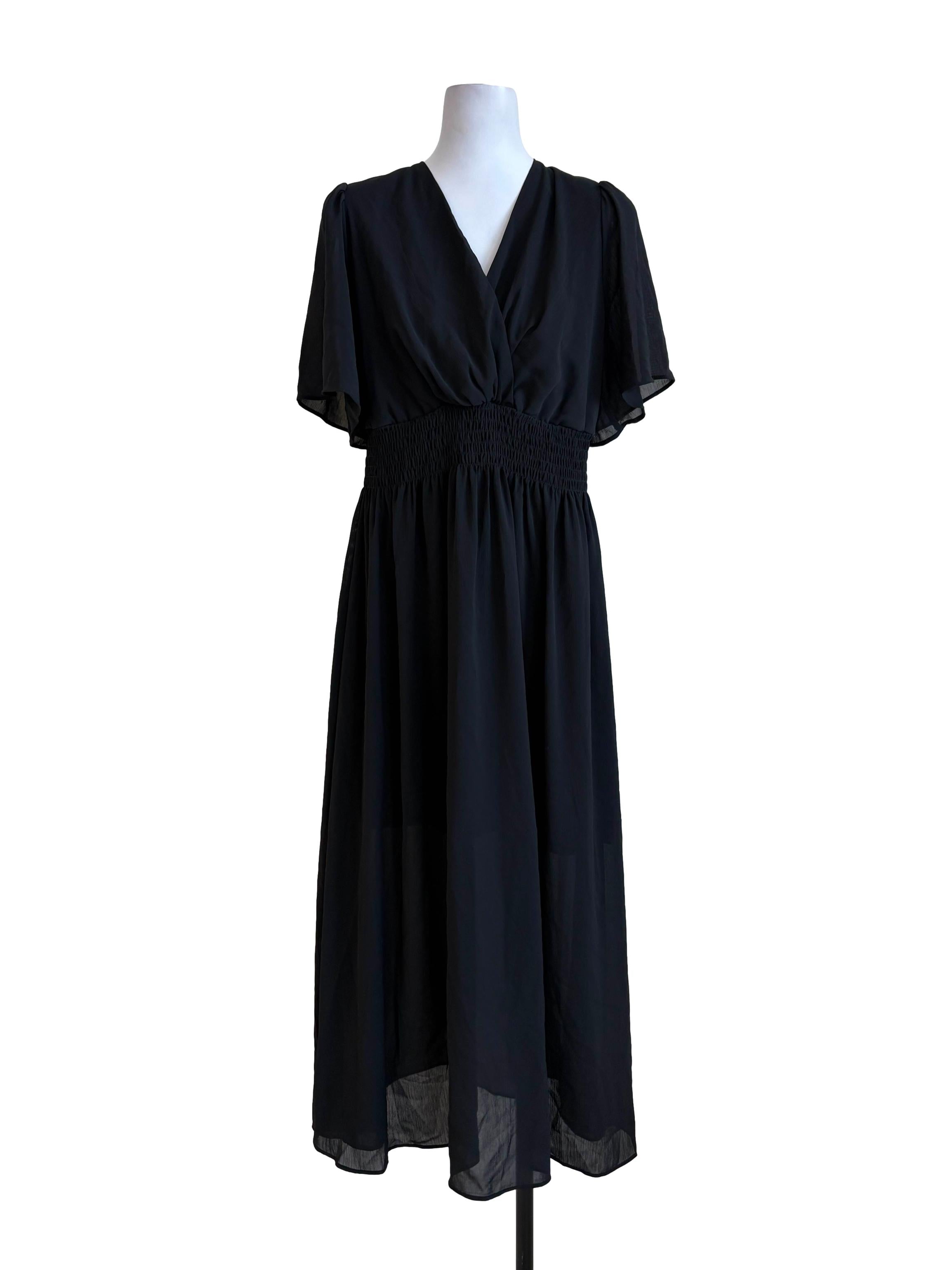 Black Sheer Smock Dress