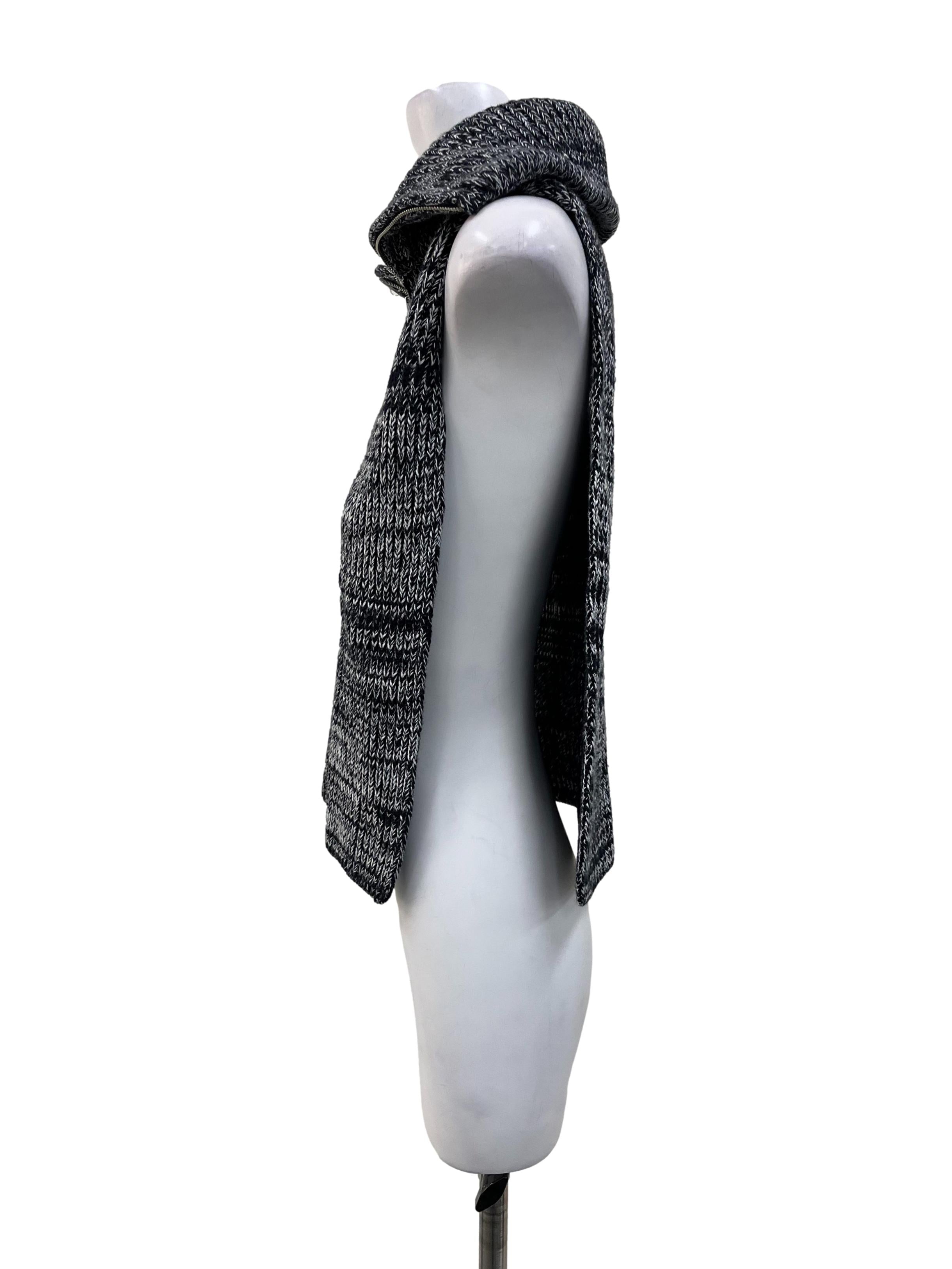 Navy Blue Knitted Faux Half Zip Collar