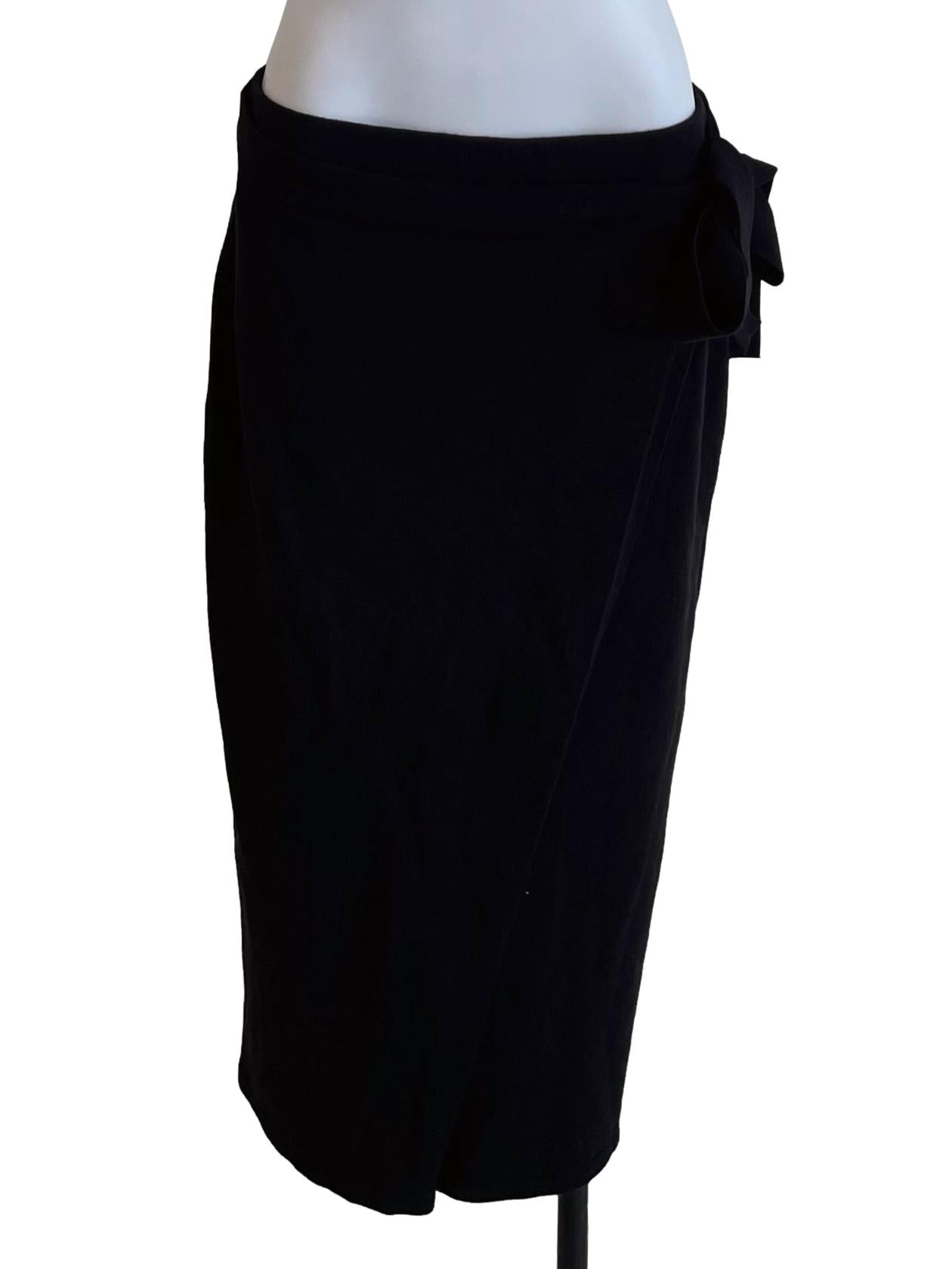 Black Knit Wrap Skirt