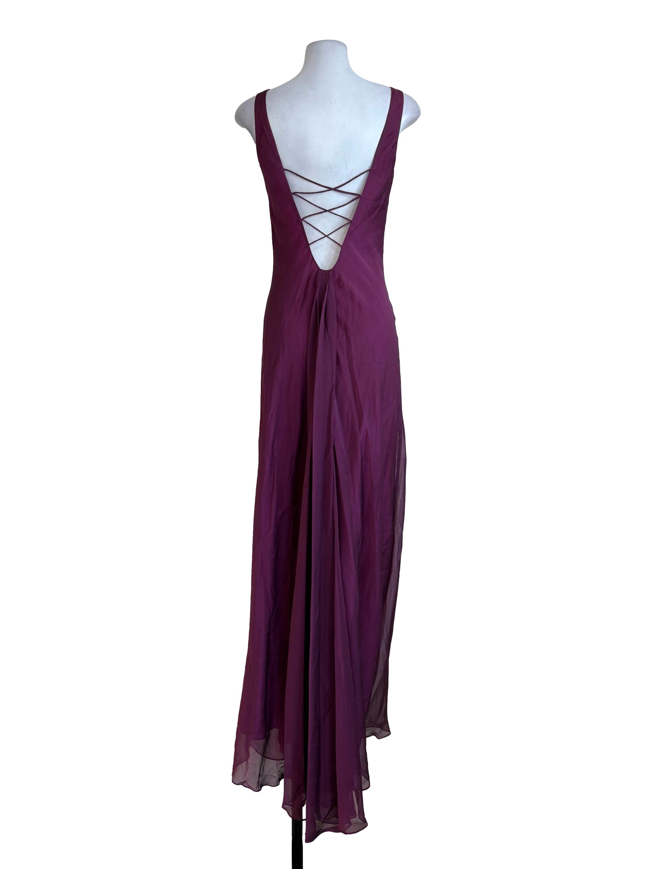 Grape Organza Cross Back Dress