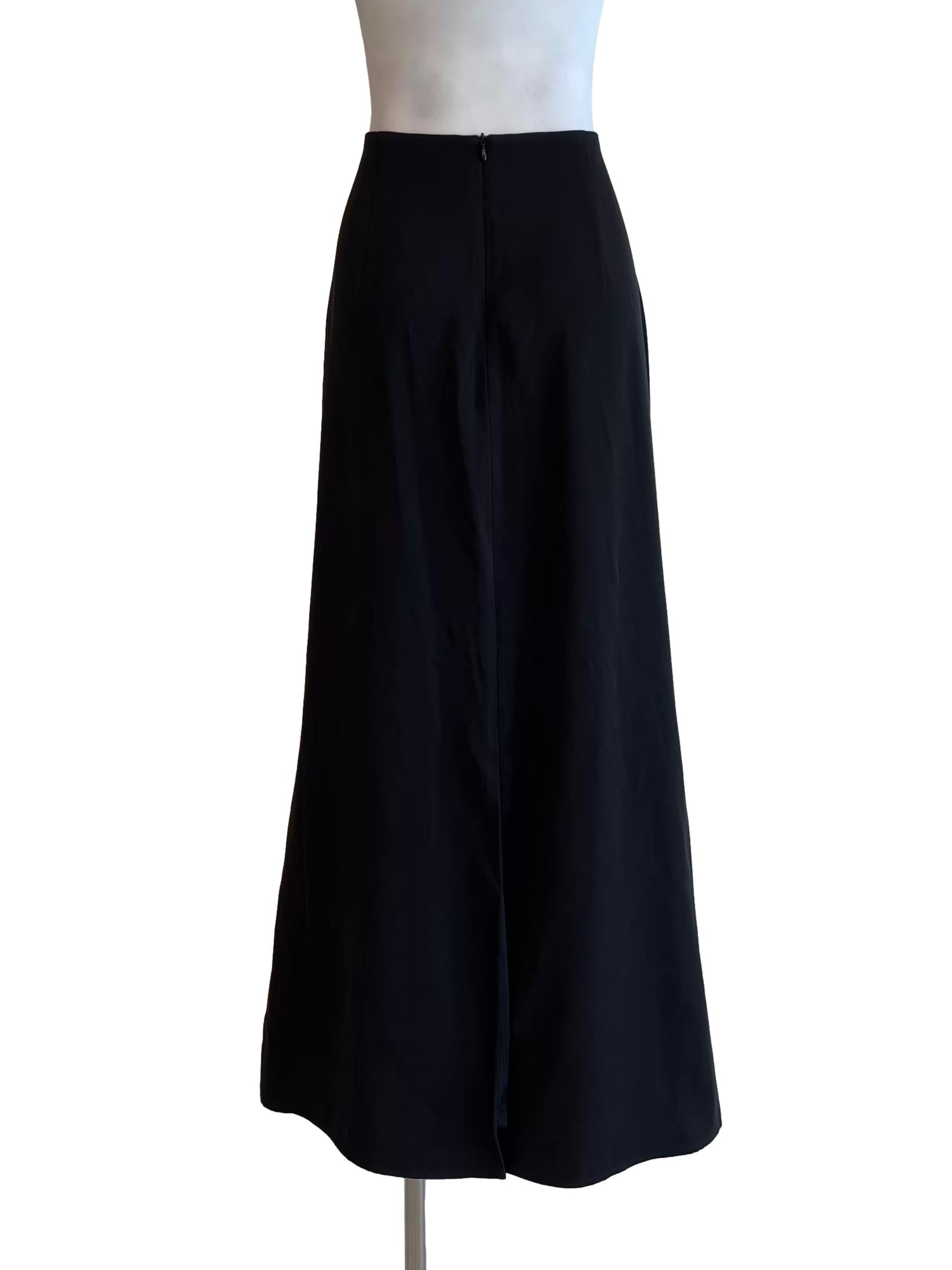 Night Black Straight Back Slit Skirt