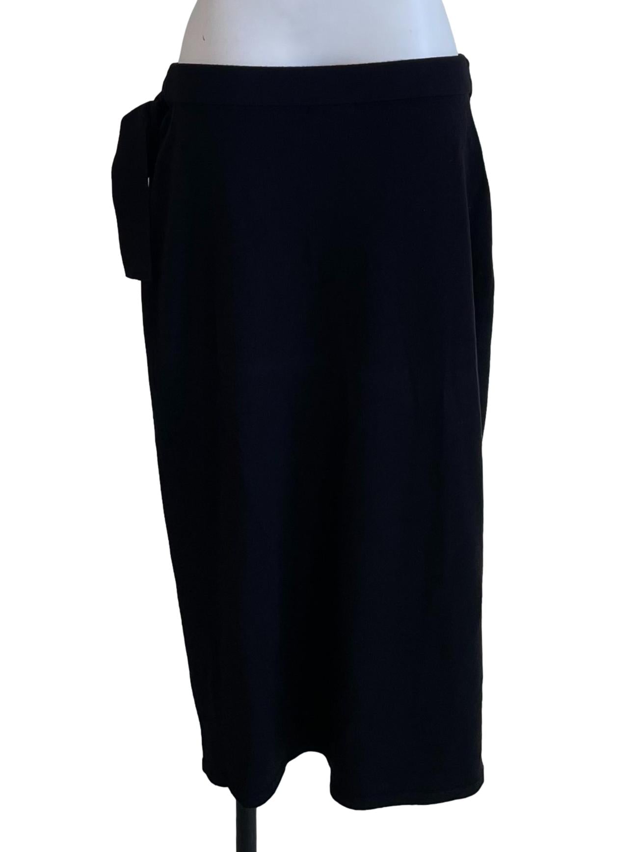 Black Knit Wrap Skirt