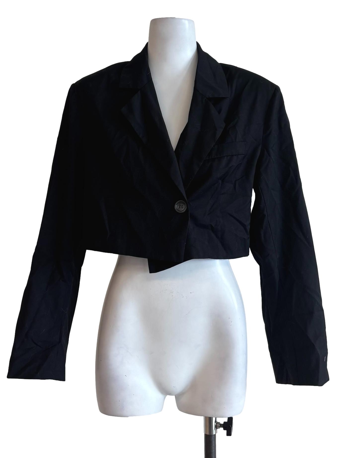 Soft Black Cropped Blazer